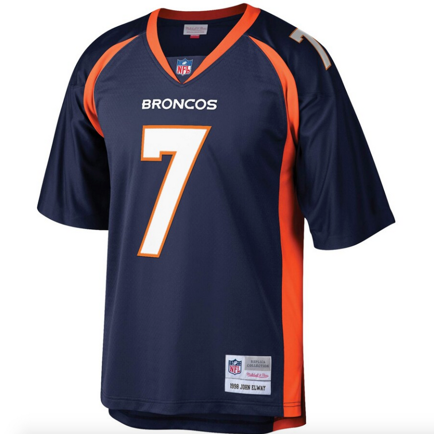 Men's Mitchell & Ness John Elway Navy Denver Broncos Legacy Replica Jersey