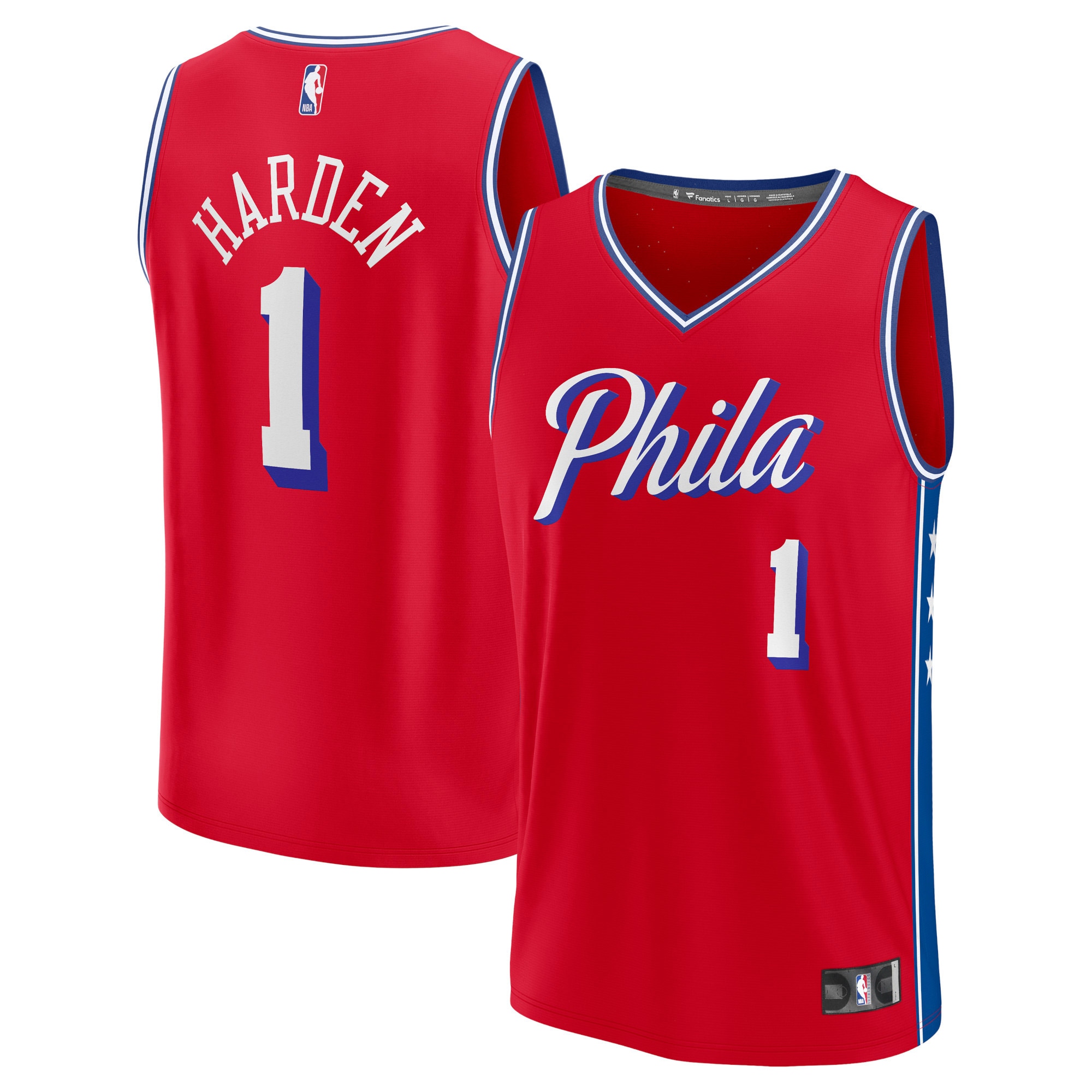 James Harden Philadelphia 76ers Fanatics Branded Fast Break Replica Player Jersey - Statement Edition - Red