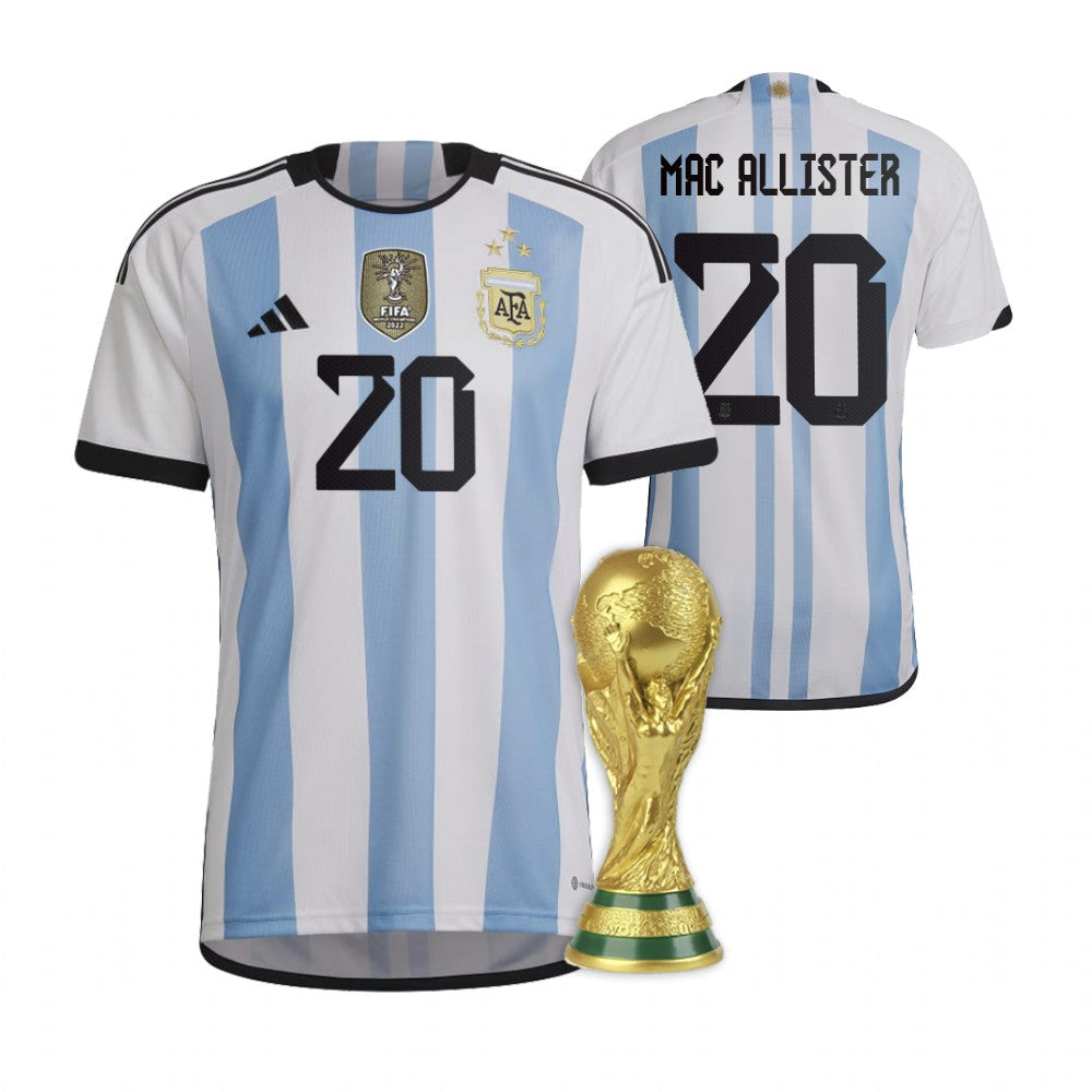 Argentina Alexis Mac Allister Home Jersey 2022 World Cup Champions Kit
