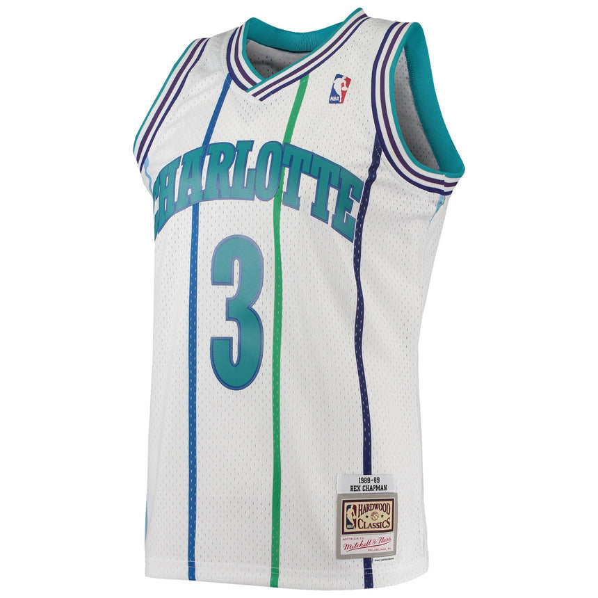 Men’s Rex Chapman Charlotte Hornets 1988-89 White Swingman Replica Jersey By Mitchell & Ness