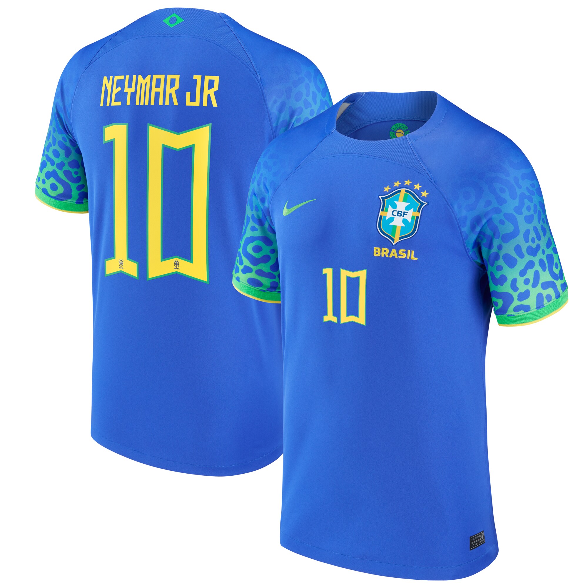 Neymar Jr. Brazil National Team Nike 2022/23 Away Breathe Stadium Replica Player Jersey - Blue