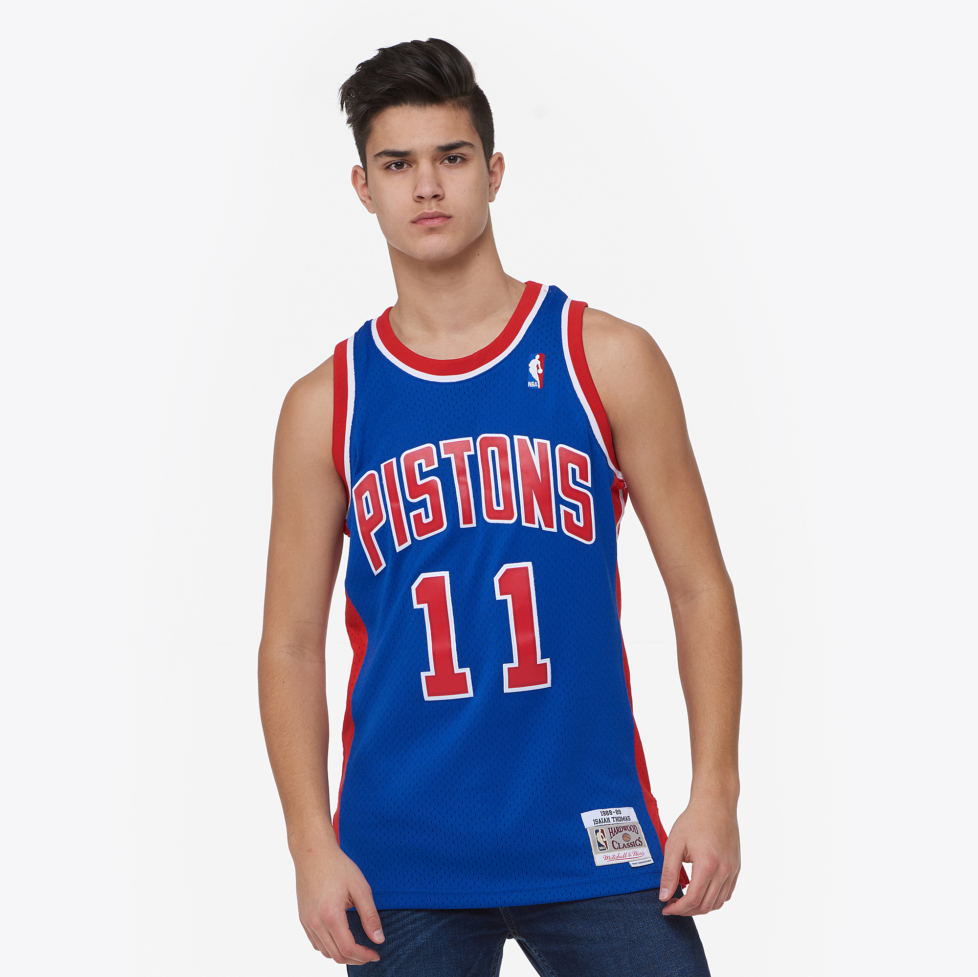 Men's Thomas Isiah Mitchell & Ness Pistons Swingman Jersey - Blue