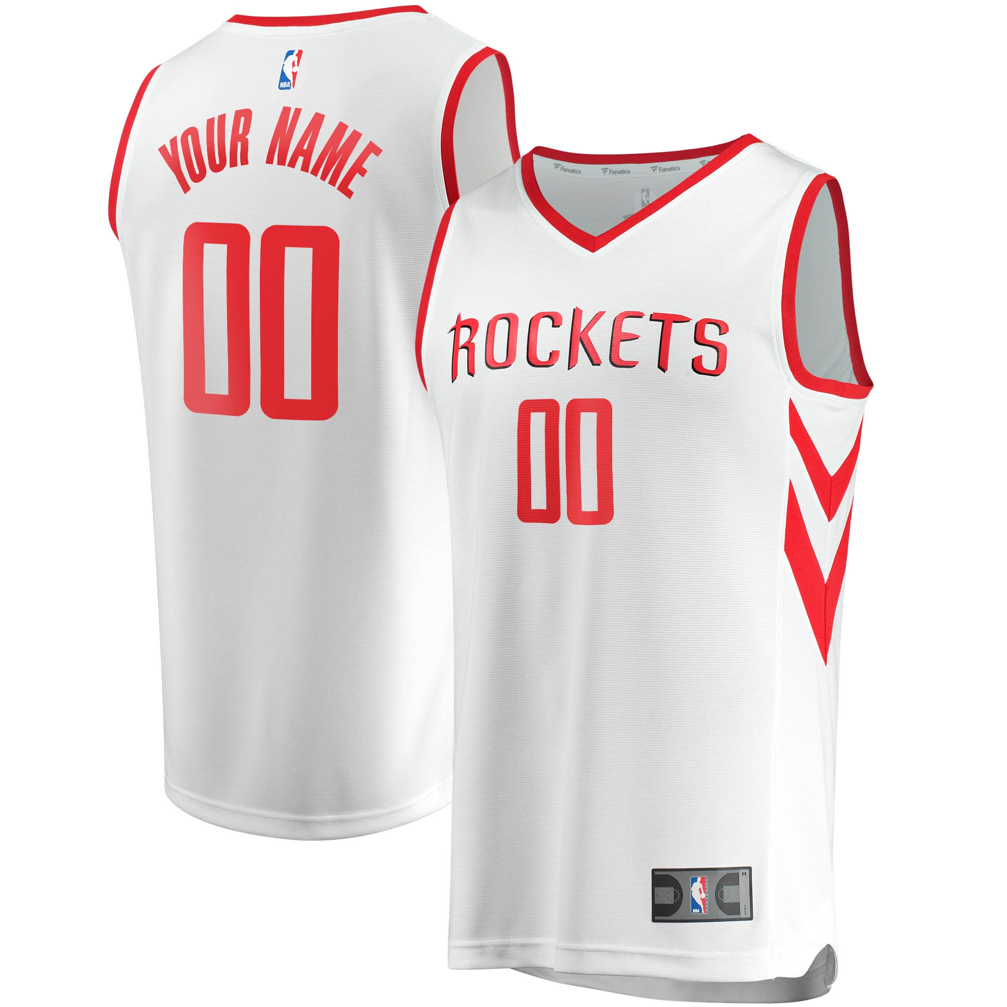 Houston Rockets Fanatics Branded Fast Break Custom Replica Jersey White - Association Edition