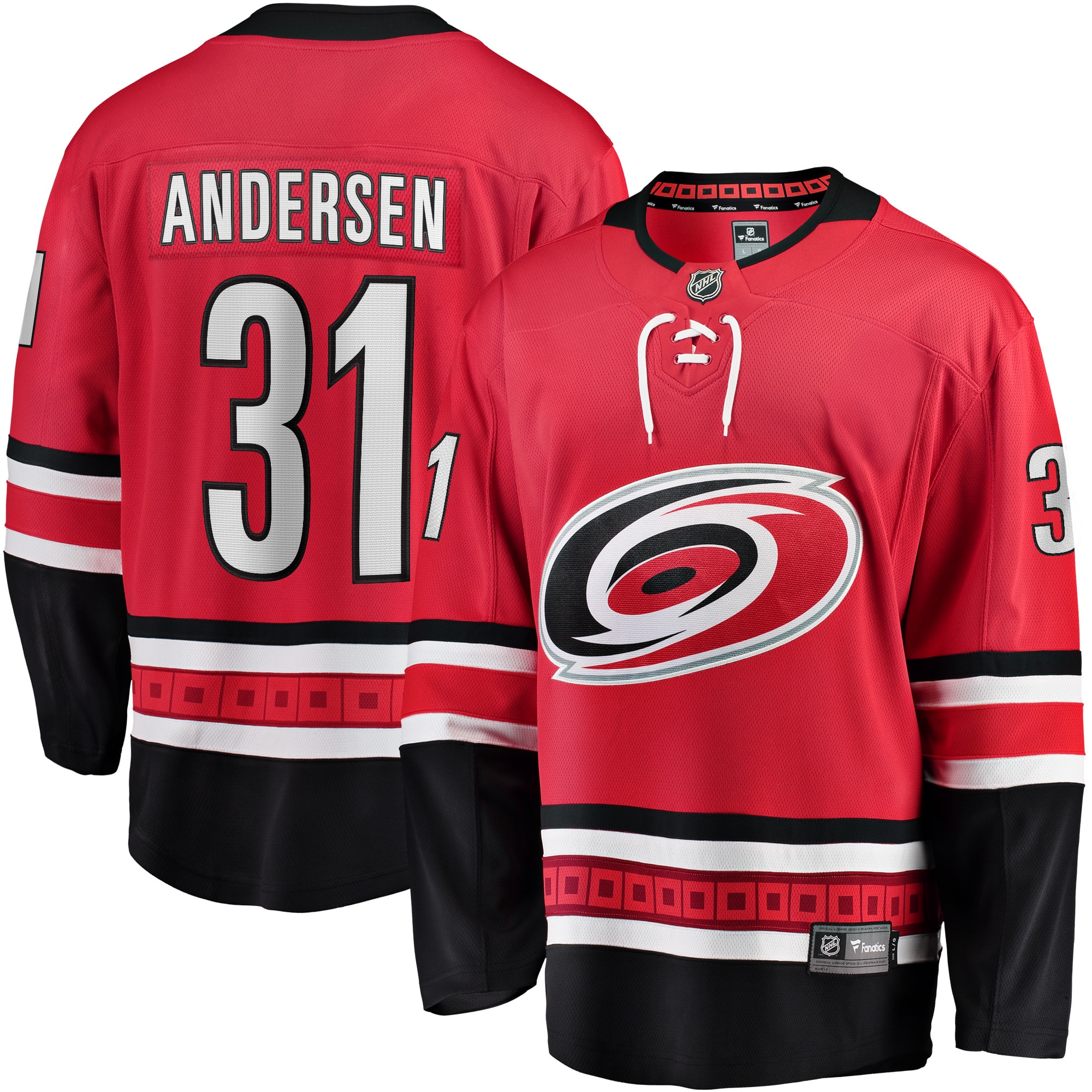 Frederik Andersen Carolina Hurricanes Fanatics Branded Home Breakaway Player Jersey - Red