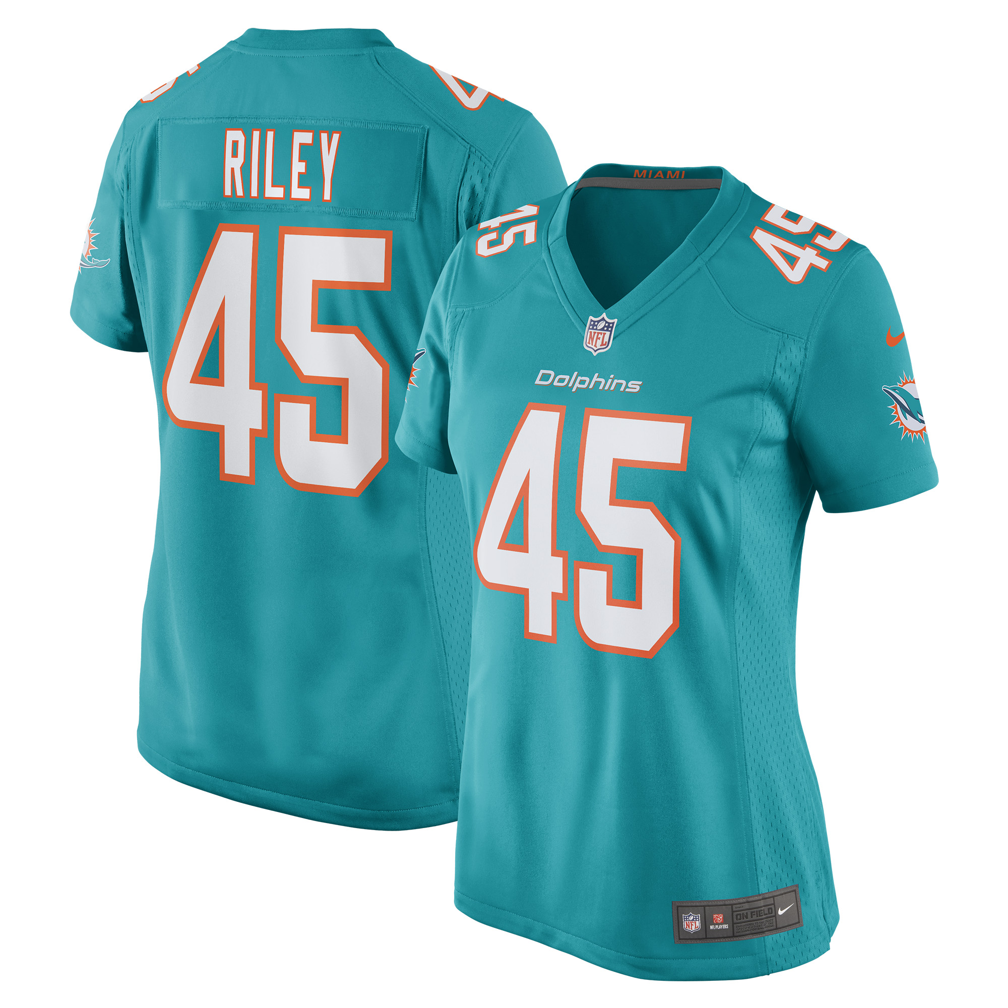 Duke Riley Miami Dolphins Nike Women's Game Jersey - Aqua