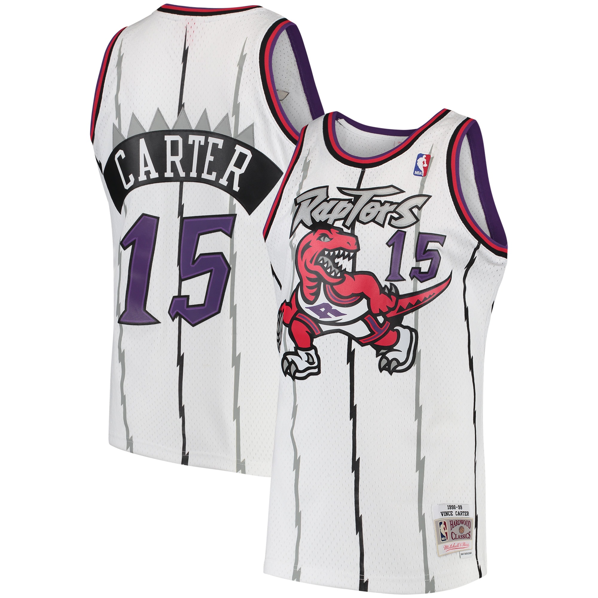 Vince Carter Toronto Raptors Mitchell & Ness Hardwood Classics Swingman Jersey - White
