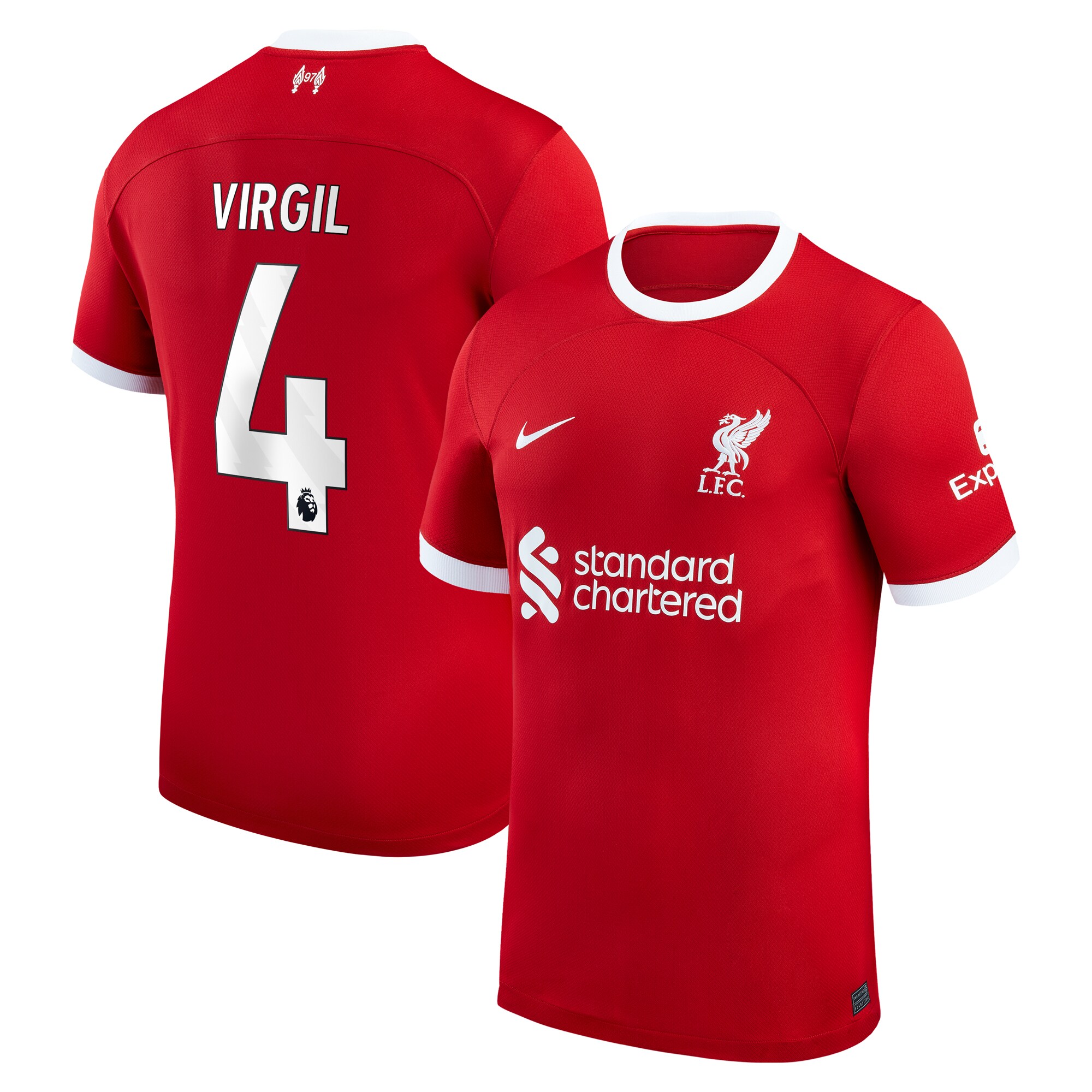 Virgil Van Dijk Liverpool Nike 2023/24 Home Replica Player Jersey - Red