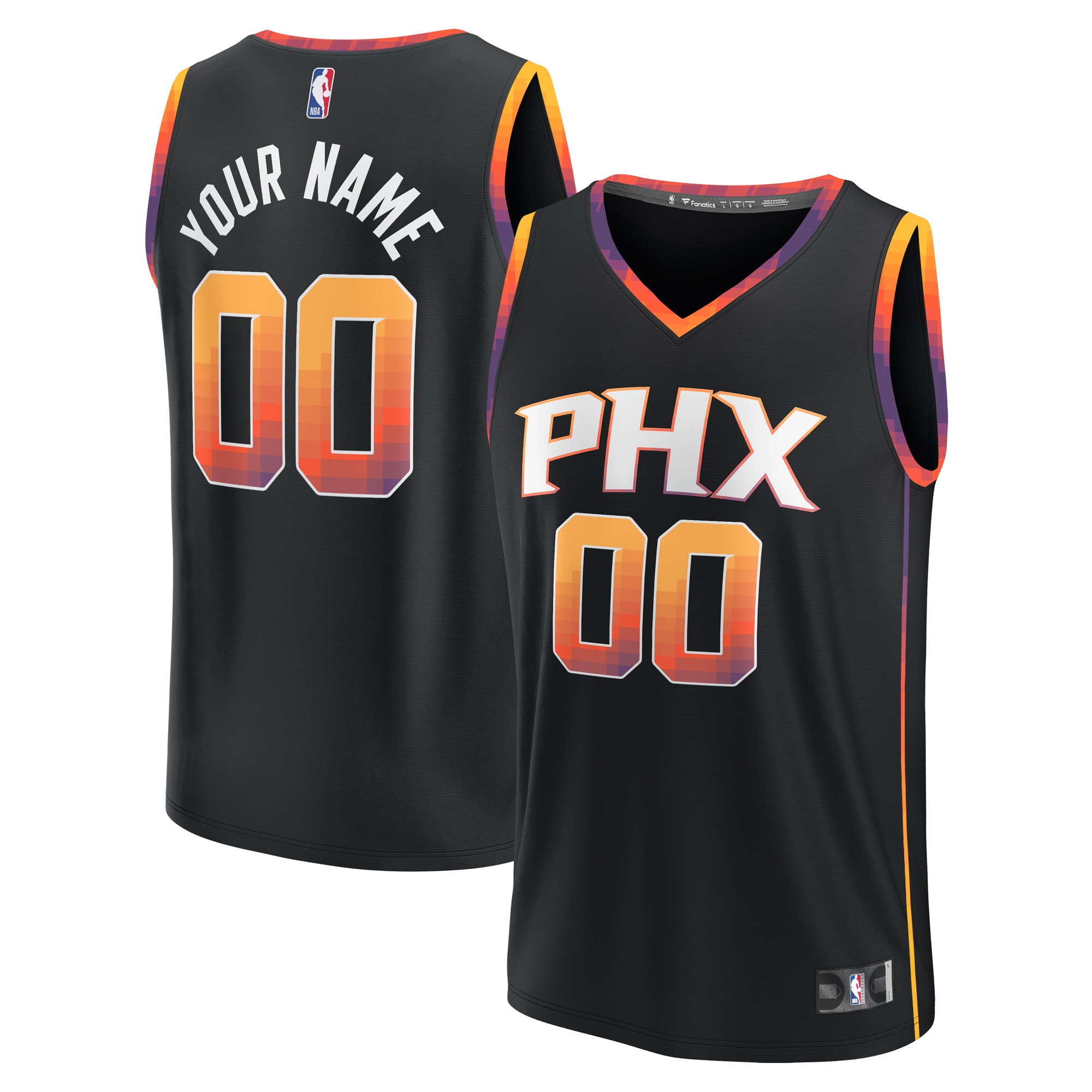 Phoenix Suns Fanatics Branded Youth Fast Break Replica Custom Jersey - Statement Edition - Black