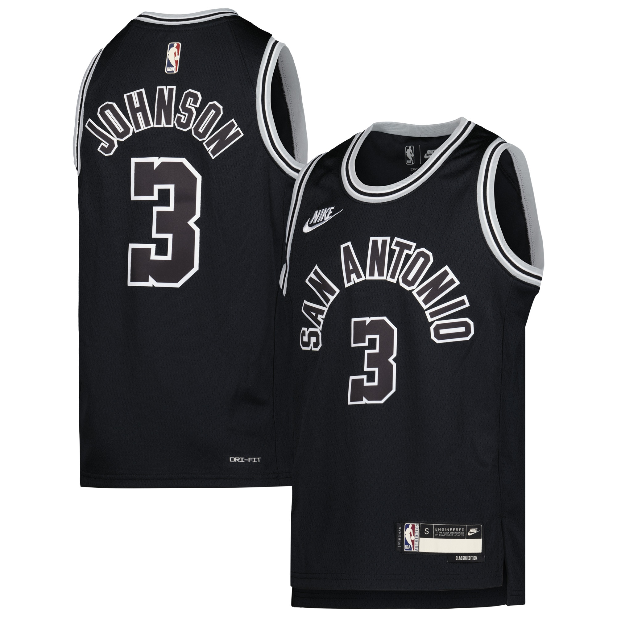 Keldon Johnson San Antonio Spurs Nike Youth 2022/23 Swingman Jersey - Classic Edition - Black