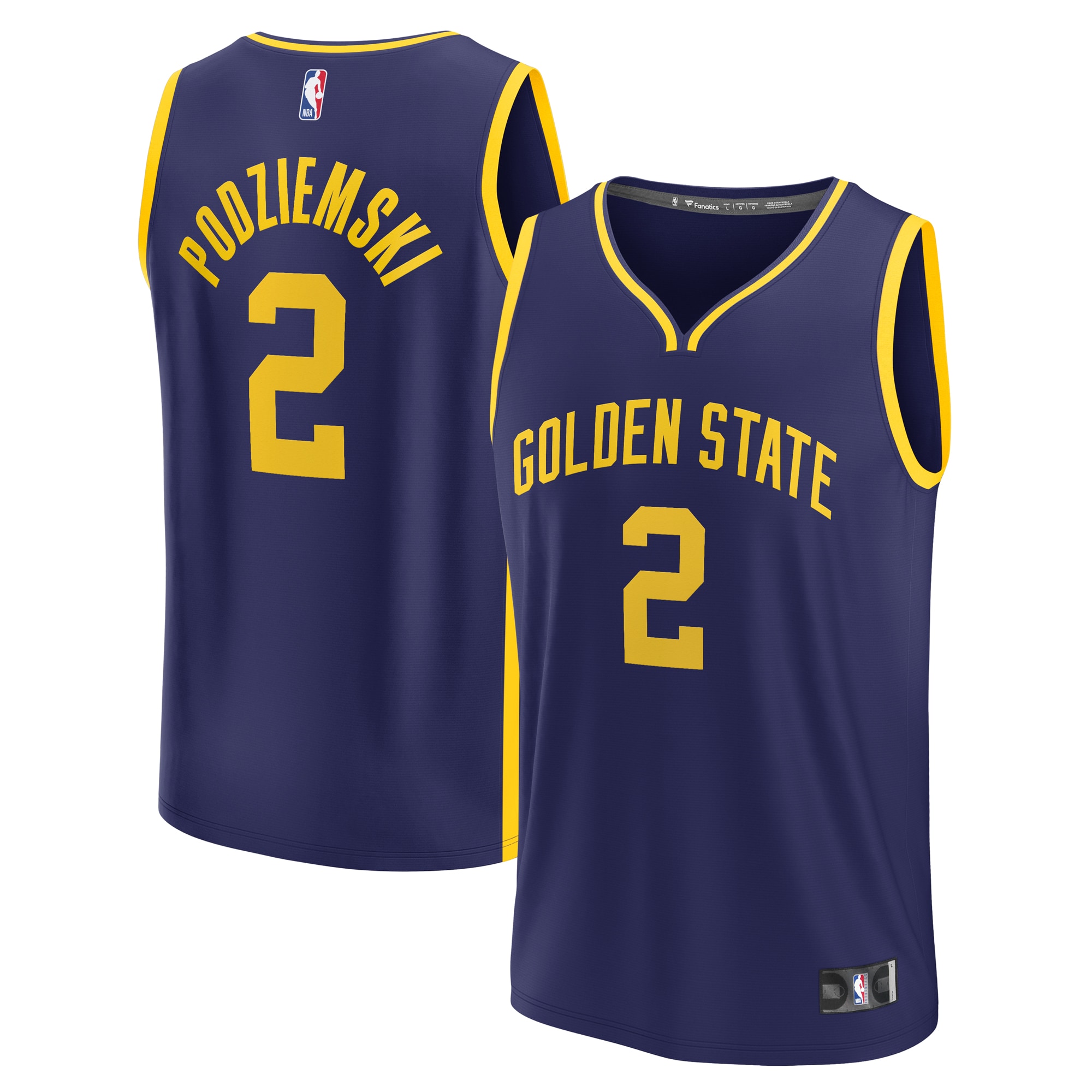 First Round Golden State Warriors Fanatics Branded Youth 2023 NBA Draft First Round Pick Fast Break Replica Jersey - Statement Edition - Navy