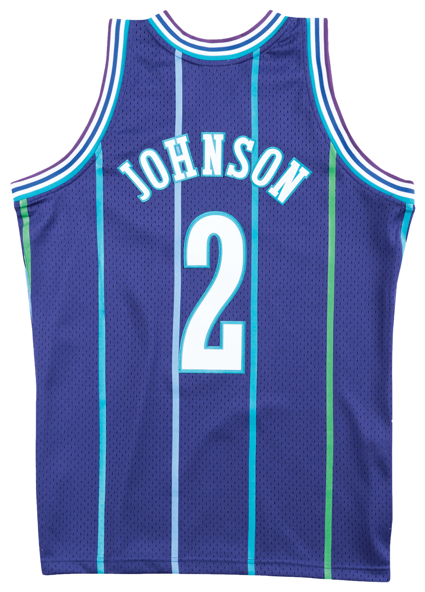 Men's Johnson Larry Mitchell & Ness Hornets Swingman Jersey - Blue