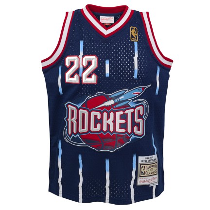 Youth Houston Rockets Clyde Drexler Mitchell & Ness Navy 1996-97 Hardwood Classics Swingman Jersey