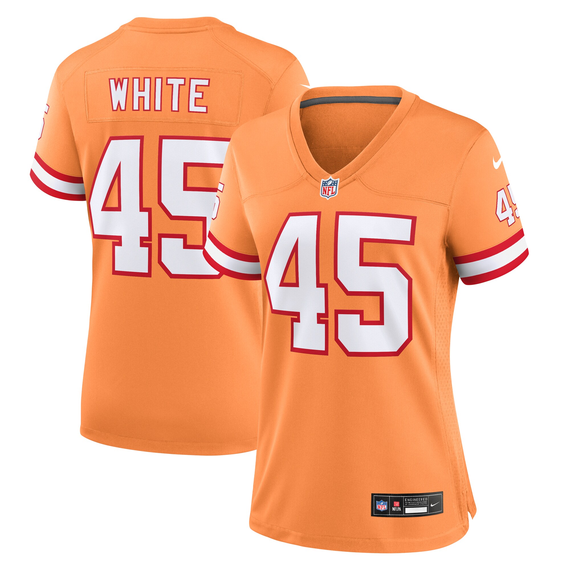 Devin White Tampa Bay Buccaneers Nike Women's Throwback Game Jersey - Orange