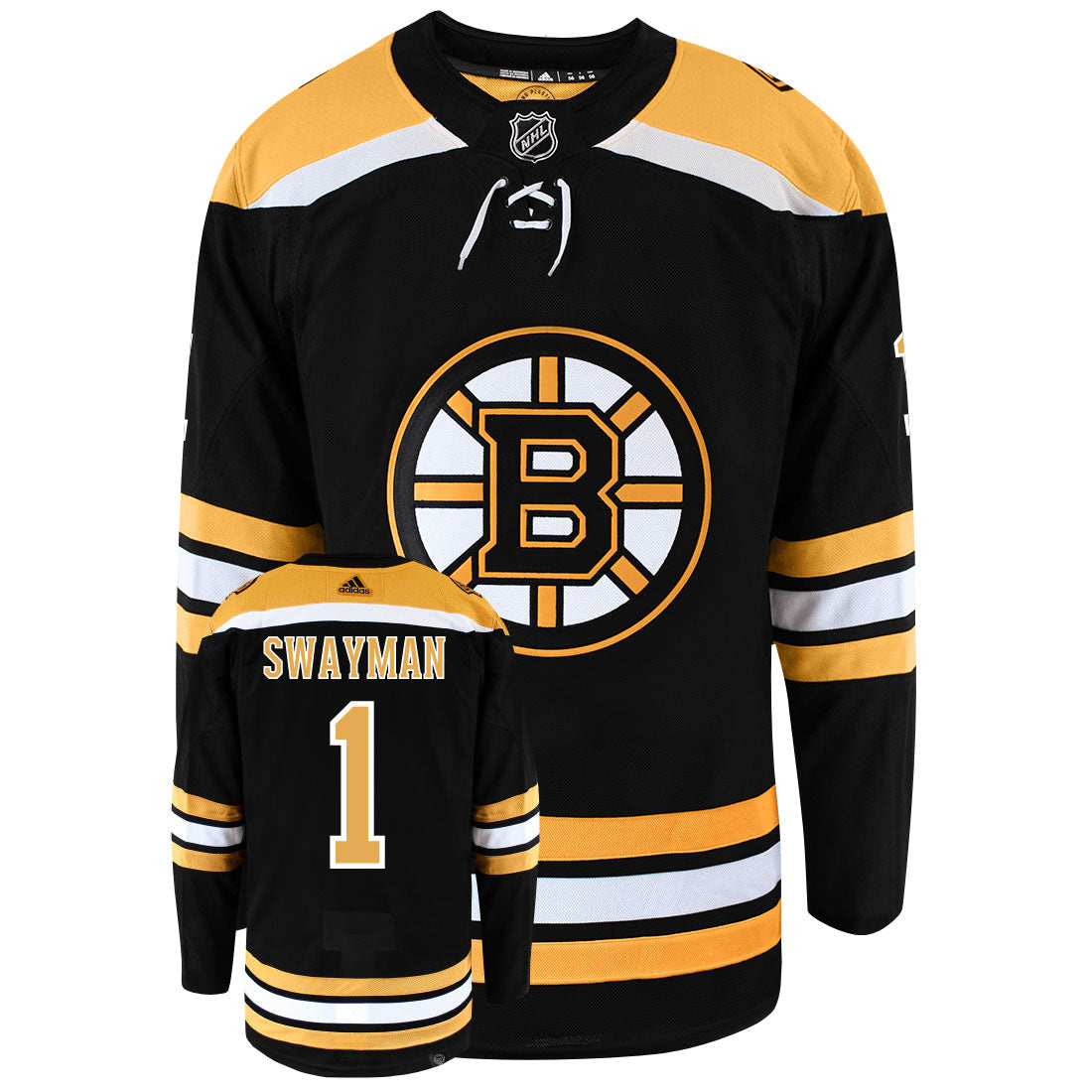 Jeremy Swayman Boston Bruins Adidas Primegreen Authentic NHL Hockey Jersey
