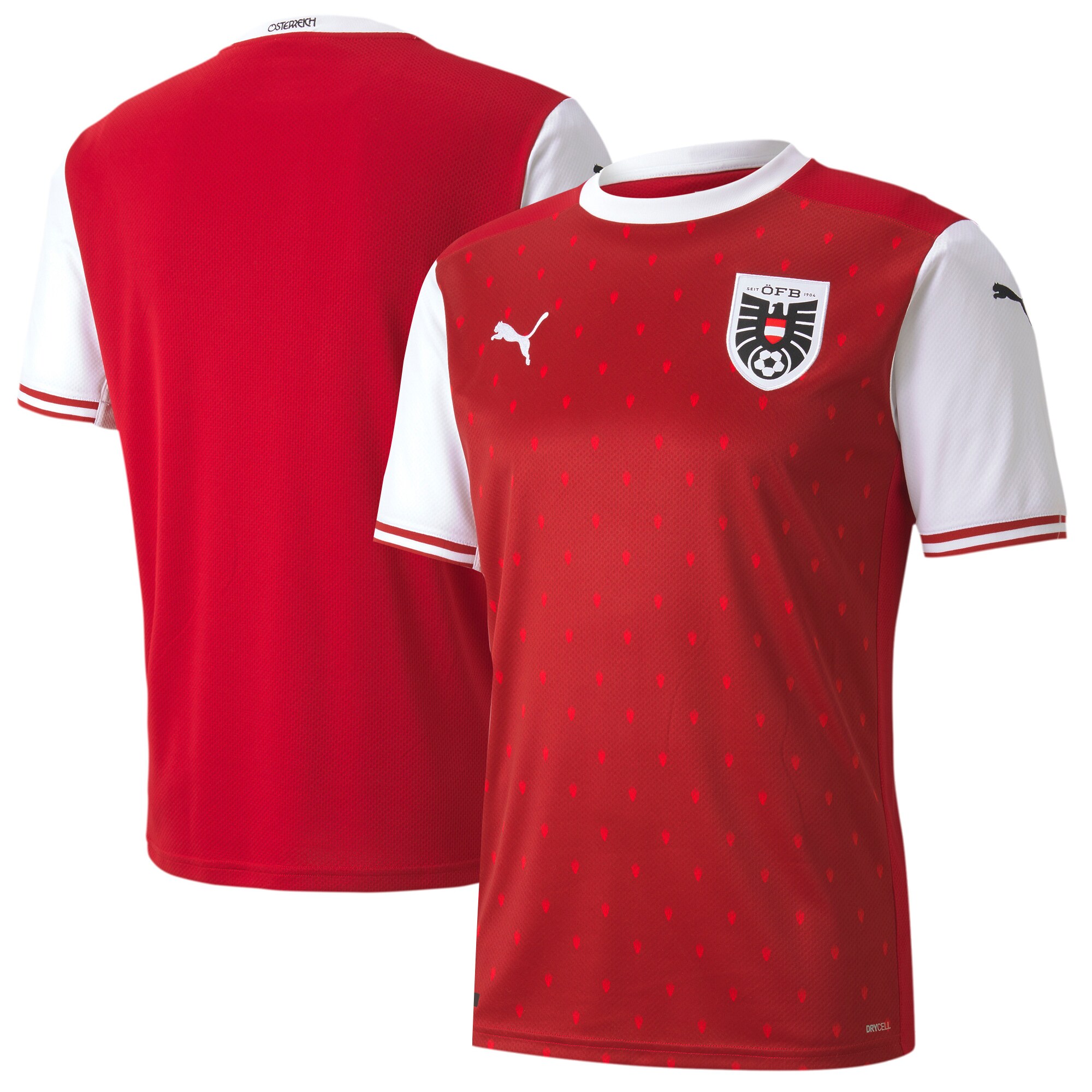 Austria National Team Puma 2020/21 Home Replica Jersey - Red/White