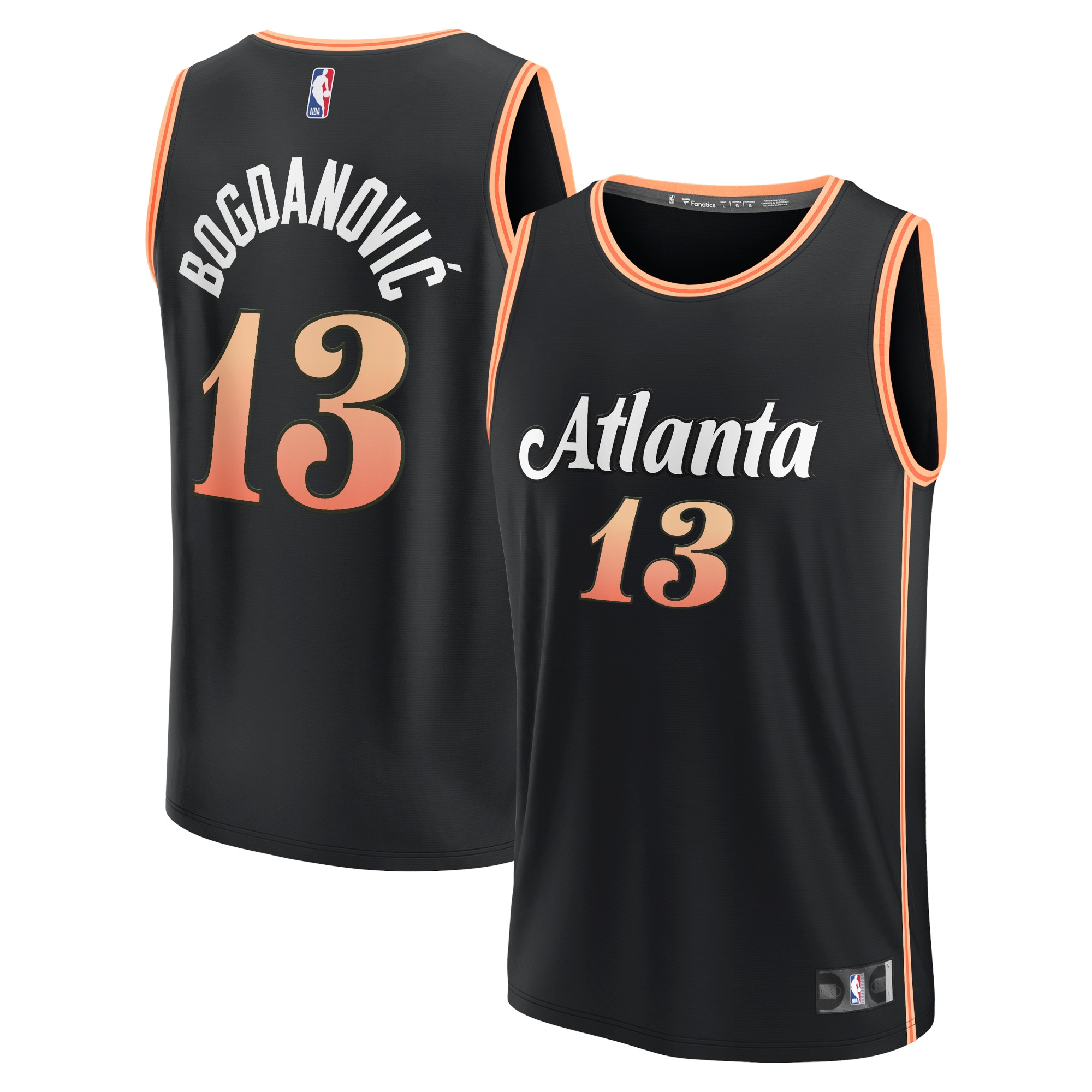 Bogdan Bogdanovic Atlanta Hawks Fanatics Branded 2022/23 Fastbreak Jersey - City Edition - Black