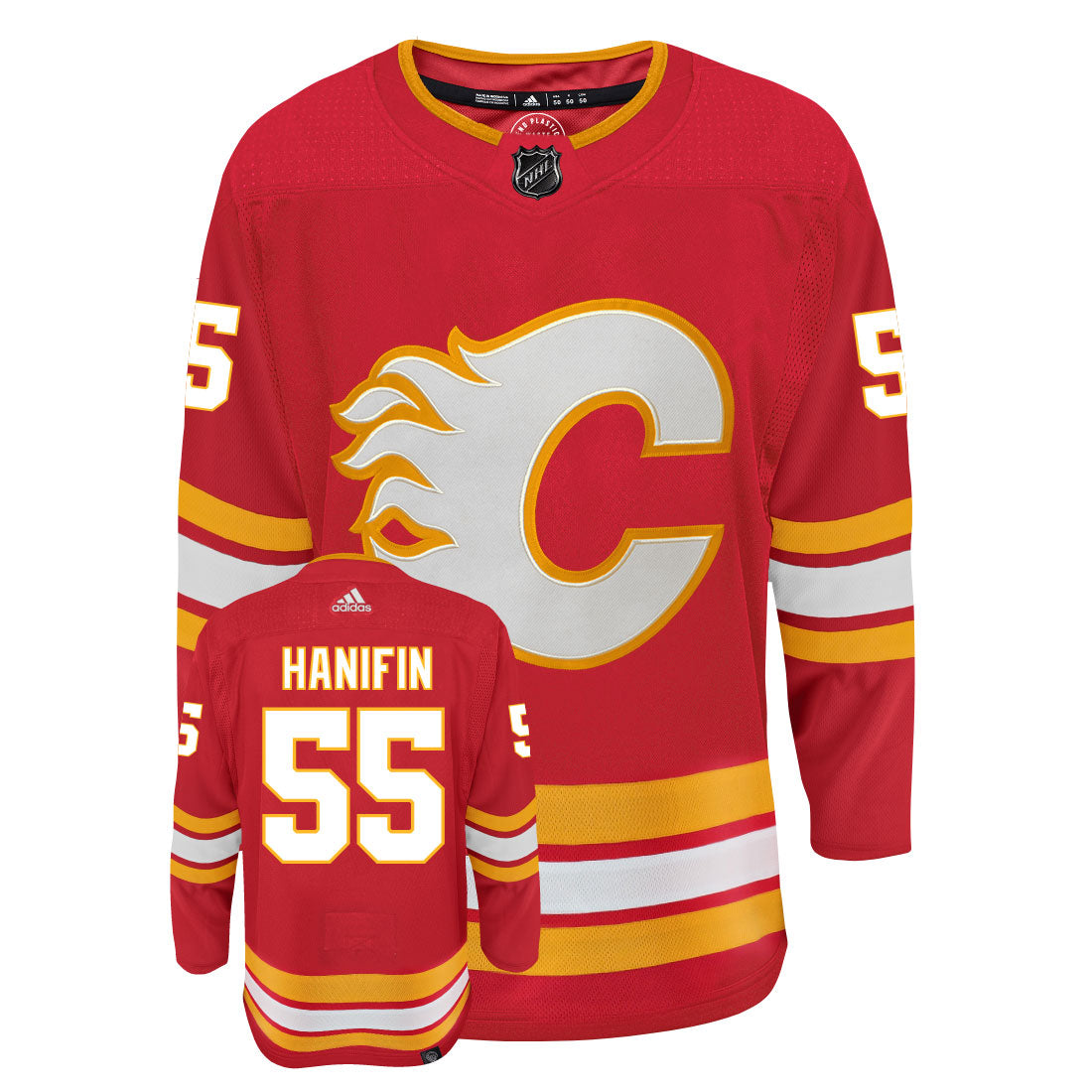Noah Hanifin Calgary Flames Adidas Primegreen Authentic NHL Hockey Jersey