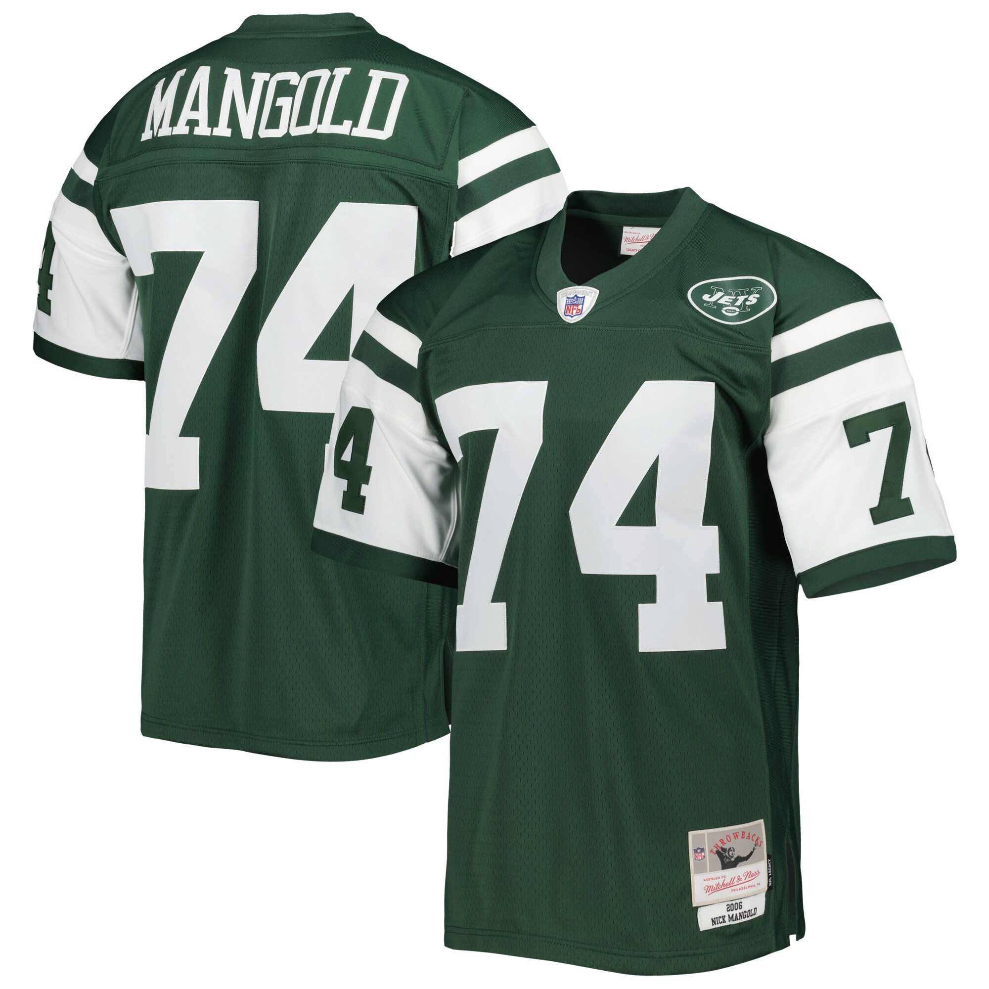 Nick Mangold New York Jets Mitchell & Ness 2006 Legacy Replica Jersey - Green