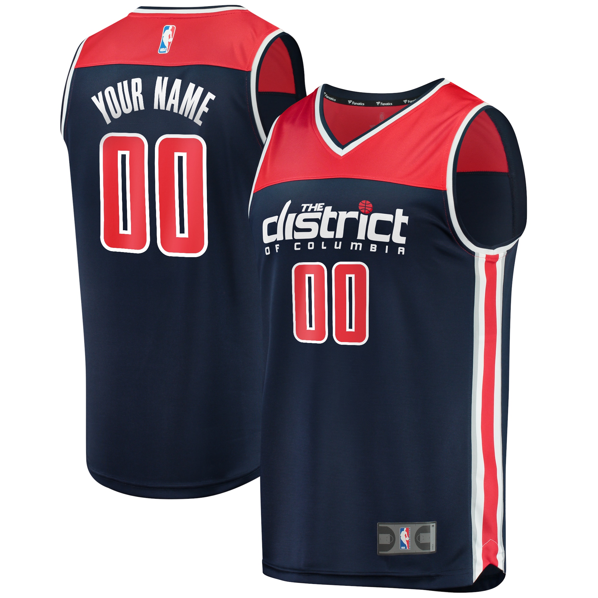 Washington Wizards Fanatics Branded Fast Break Replica Custom Jersey Navy - Statement Edition