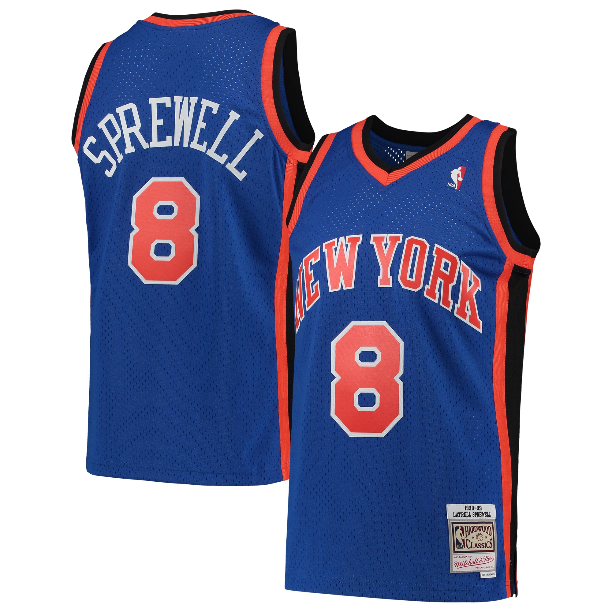 Latrell Sprewell New York Knicks Mitchell & Ness Hardwood Classics Swingman Jersey - Blue