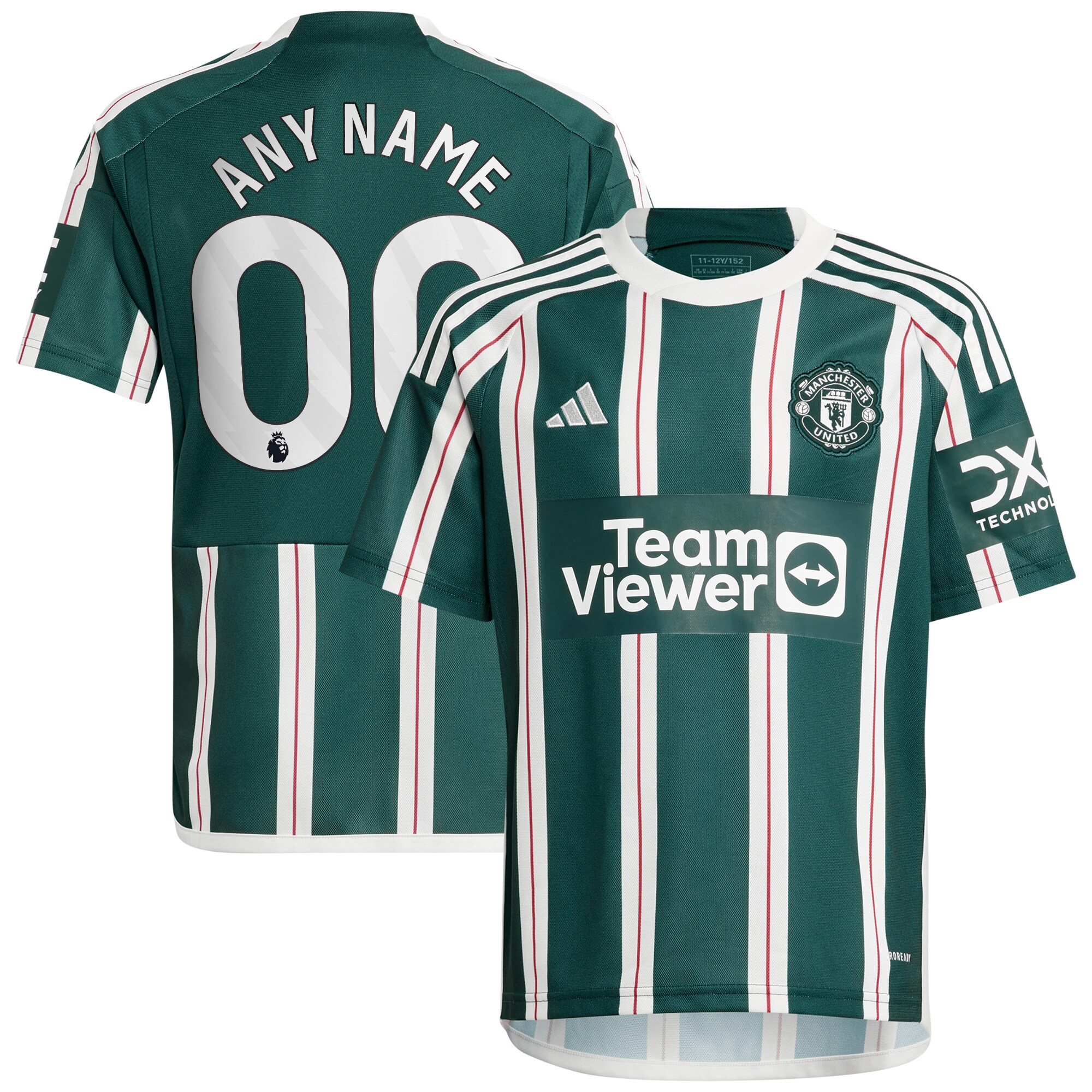 Manchester United adidas Youth 2023/24 Away Replica Custom Jersey - Green