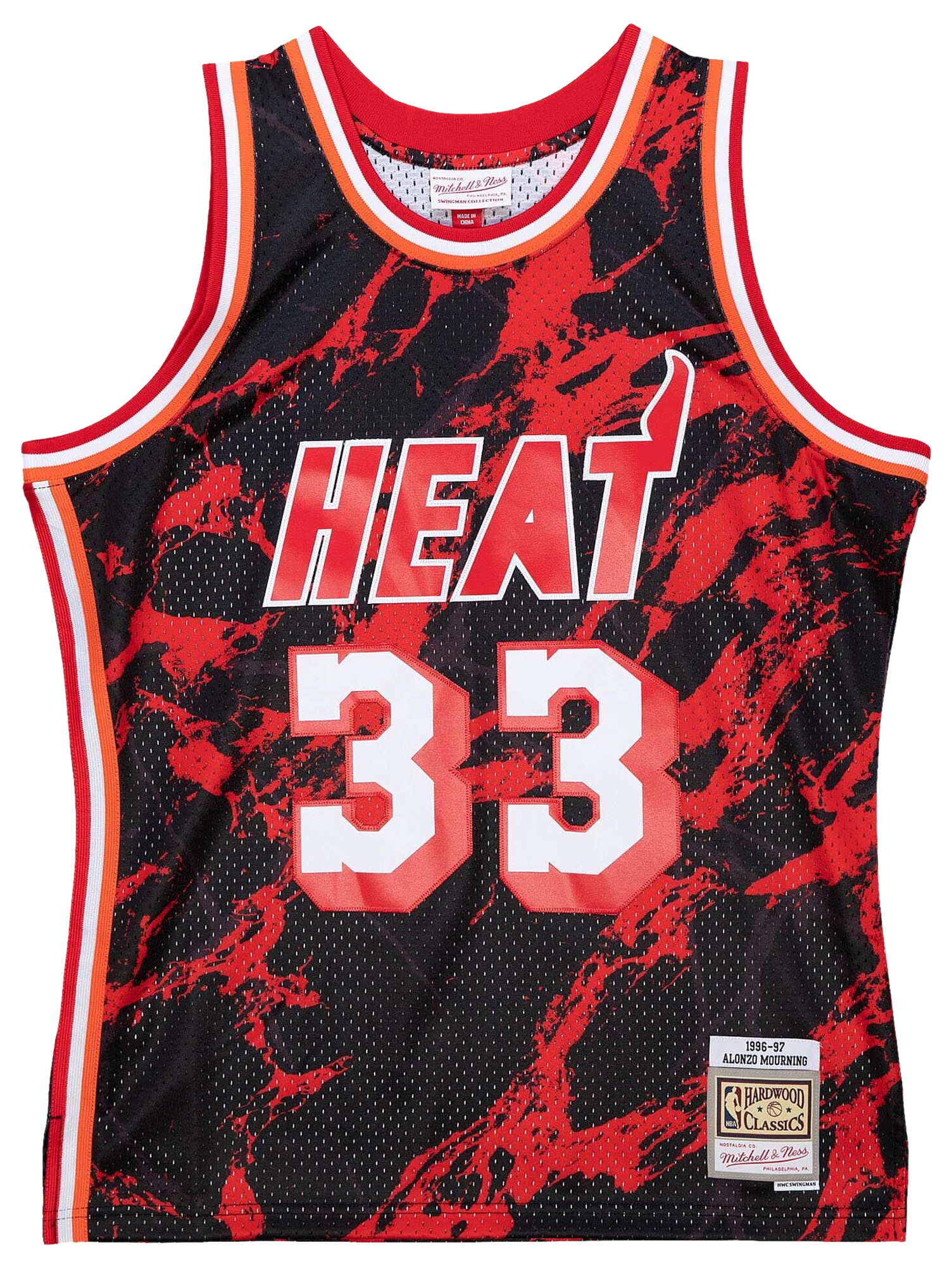 Men's Mourning Alonzo Mitchell & Ness Heat Marble Jersey - Black