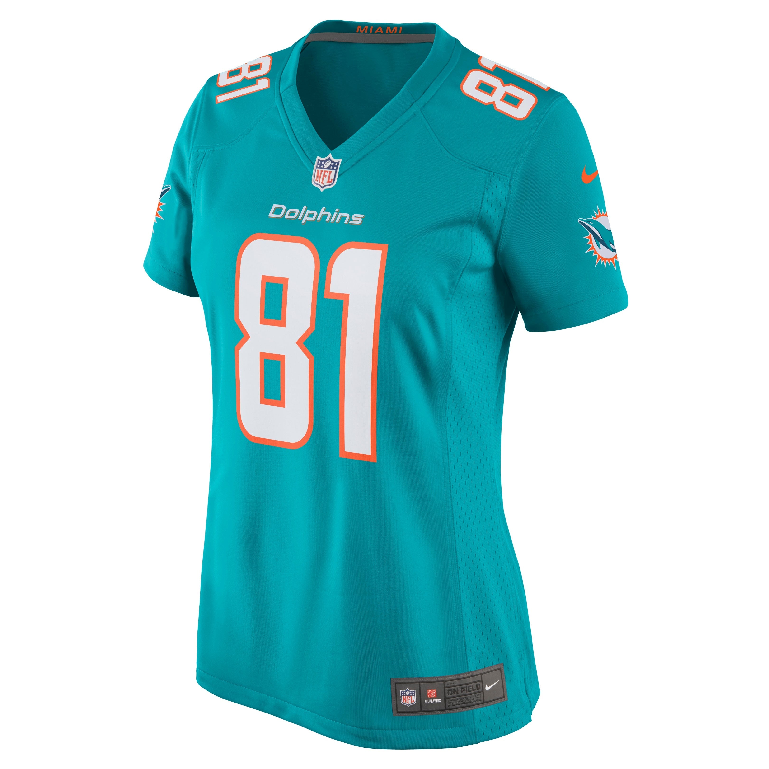 Women's Nike Durham Smythe Aqua Miami Dolphins Game Jersey