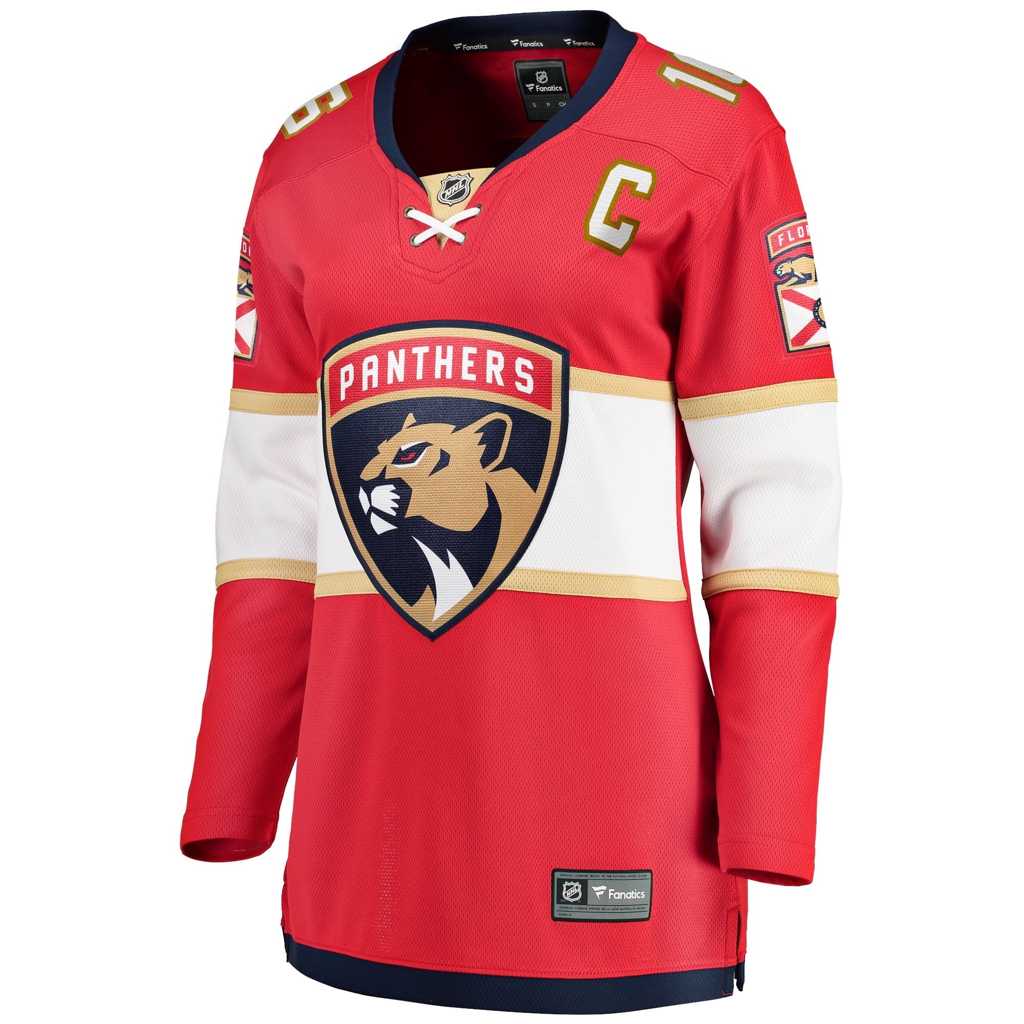 Women's Fanatics Branded Aleksander Barkov Red Florida Panthers Home Captain Premier Breakaway Player Jersey
