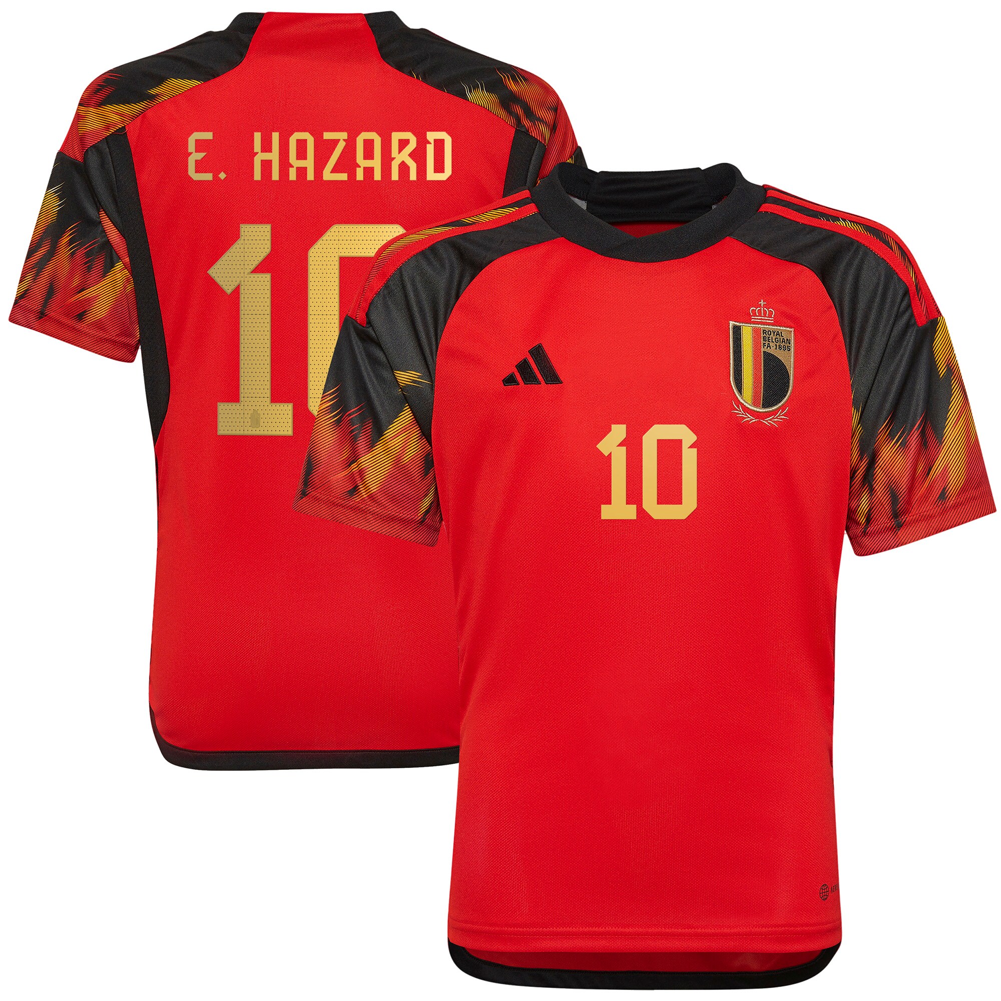 Eden Hazard Belgium National Team adidas Youth 2022/23 Home Replica Jersey - Red