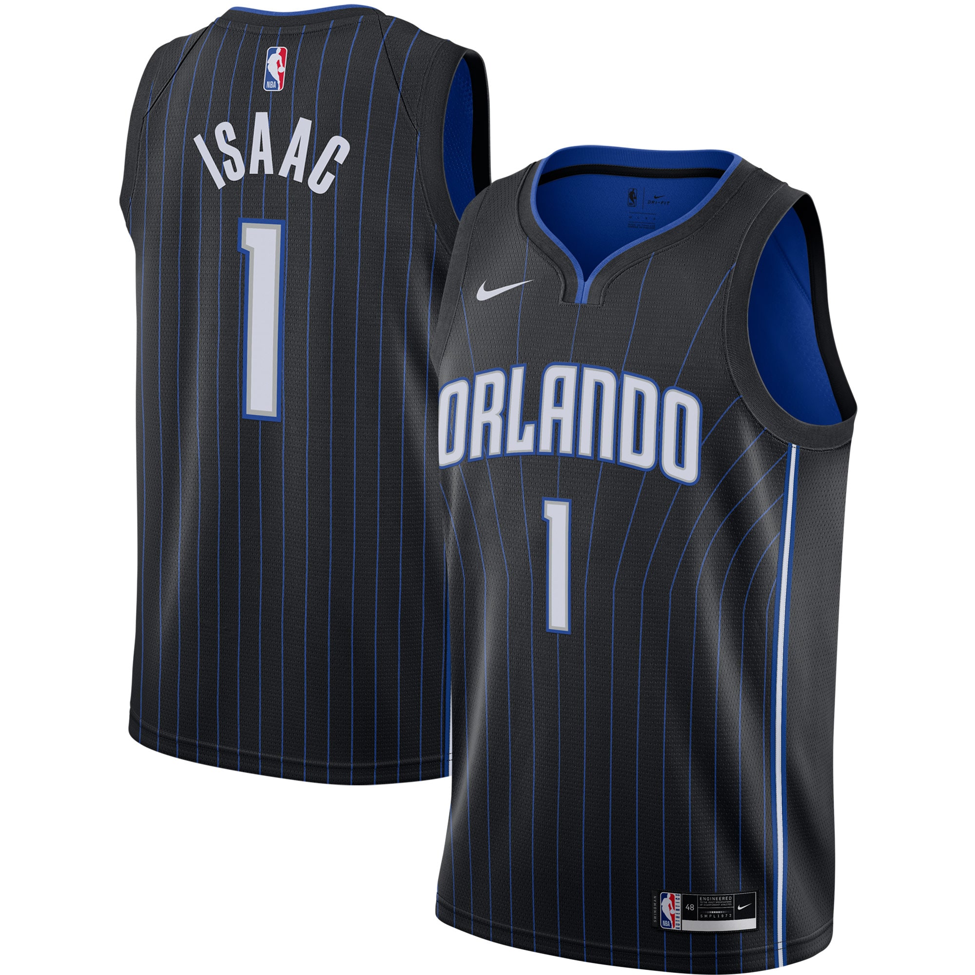 Jonathan Isaac Orlando Magic Nike Swingman Jersey - Black - Icon Edition