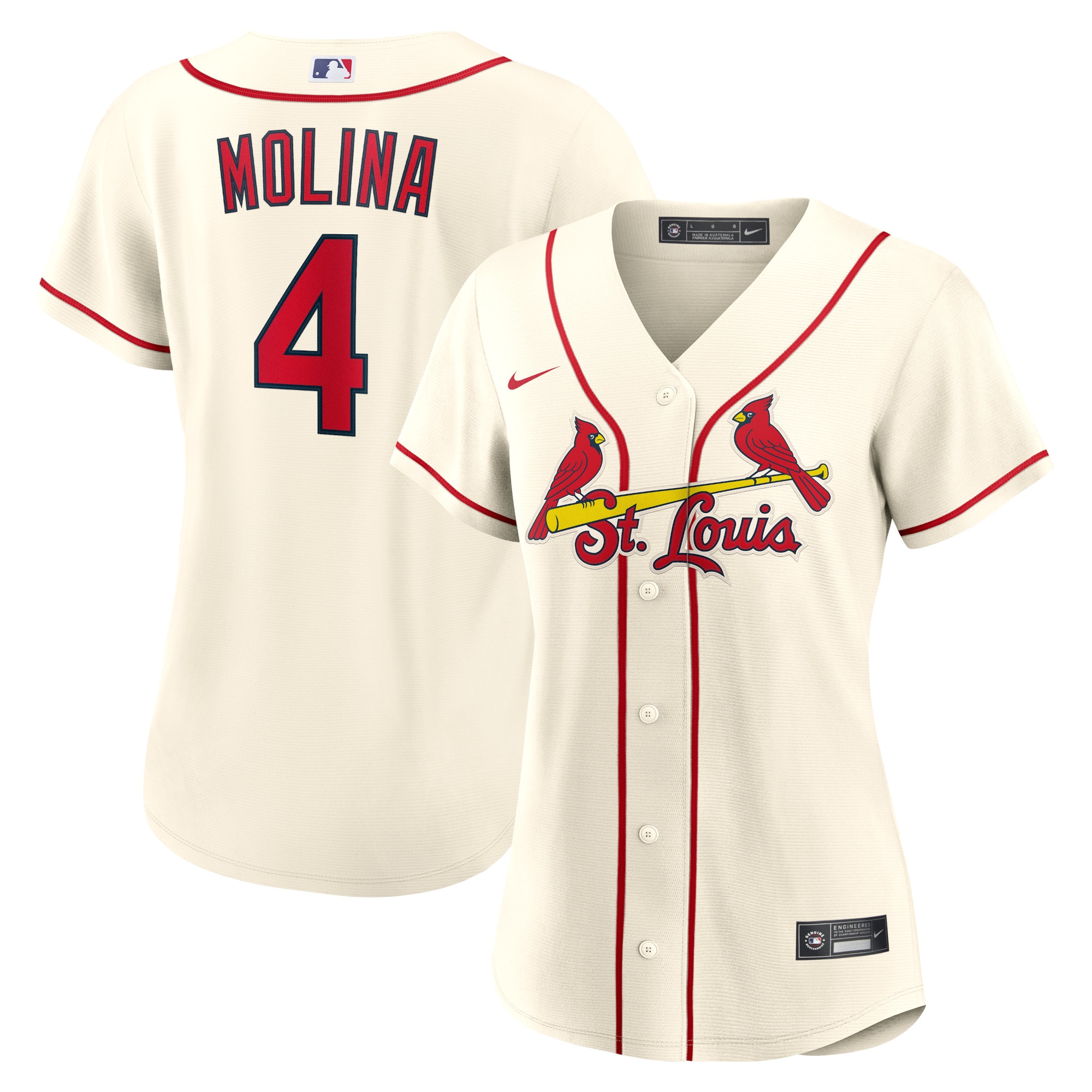 Yadier Molina St. Louis Cardinals Nike Women's Alternate Replica Player Jersey - Cream
