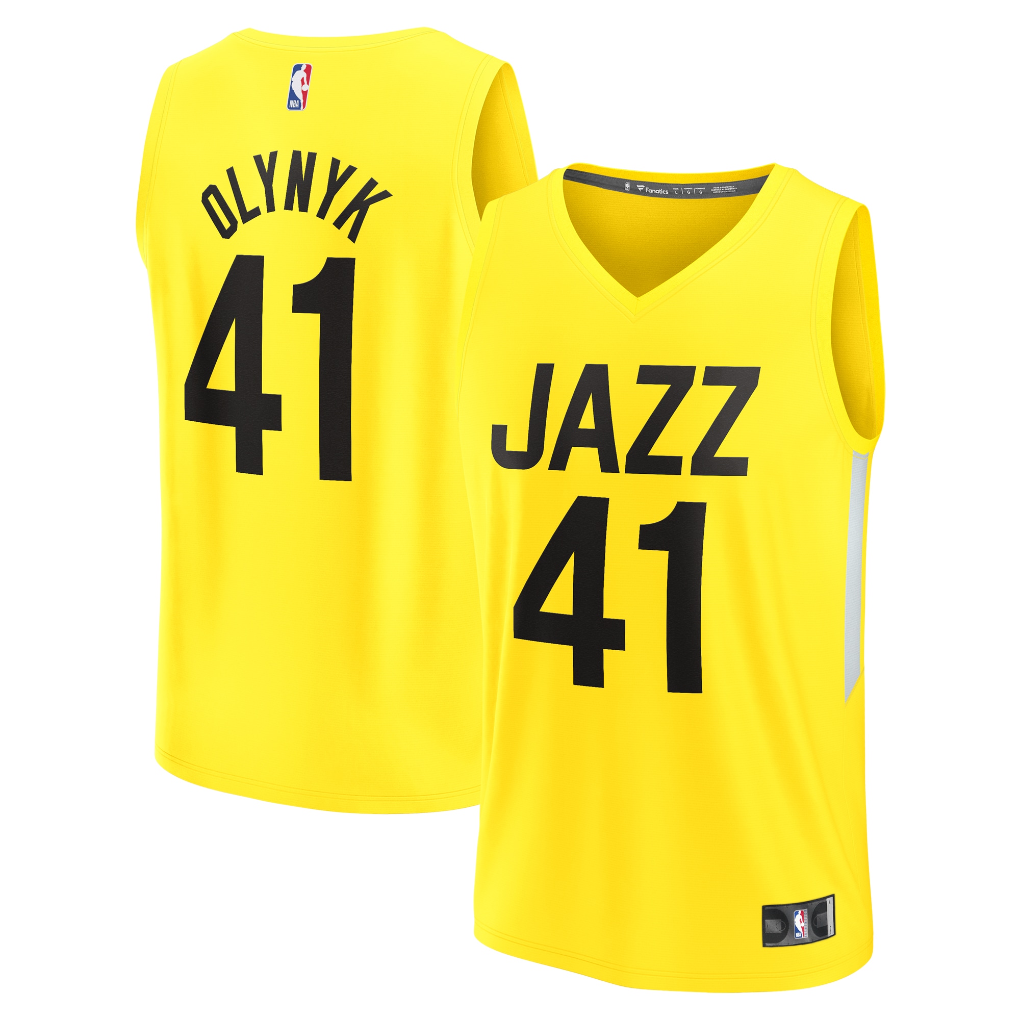 Kelly Olynyk Utah Jazz Fanatics Branded Youth Fast Break Player Jersey - Icon Edition - Yellow