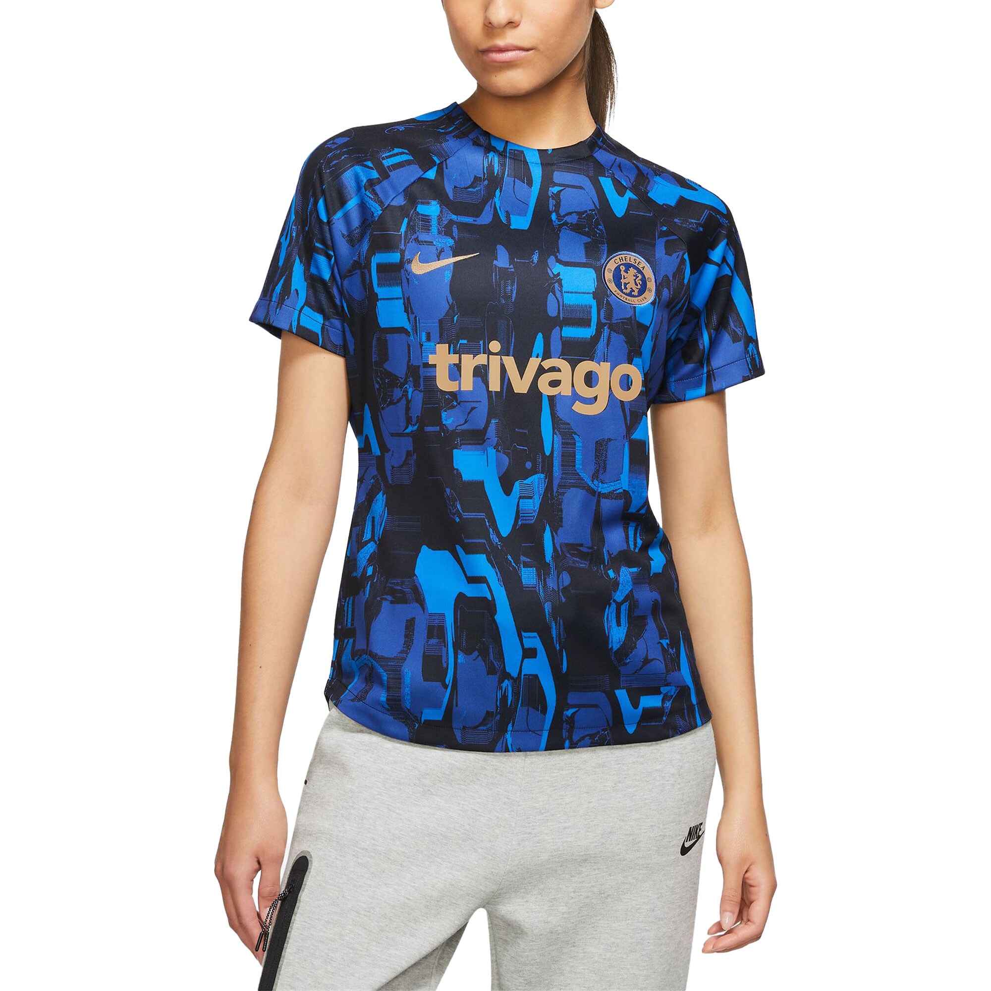 Chelsea Nike Women's 2023/24 Home Academy Pro Pre-Match Top - Blue