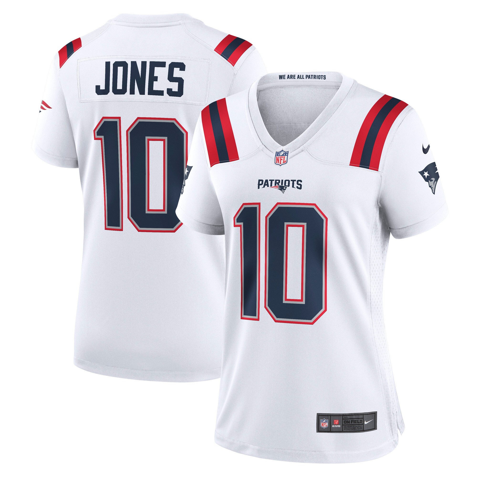 Mac Jones New England Patriots Nike Women's Player Game Jersey - White