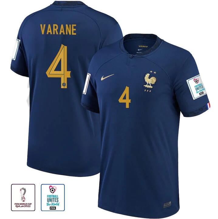 France Raphael Varane Home Jersey 2022 World Cup Kit