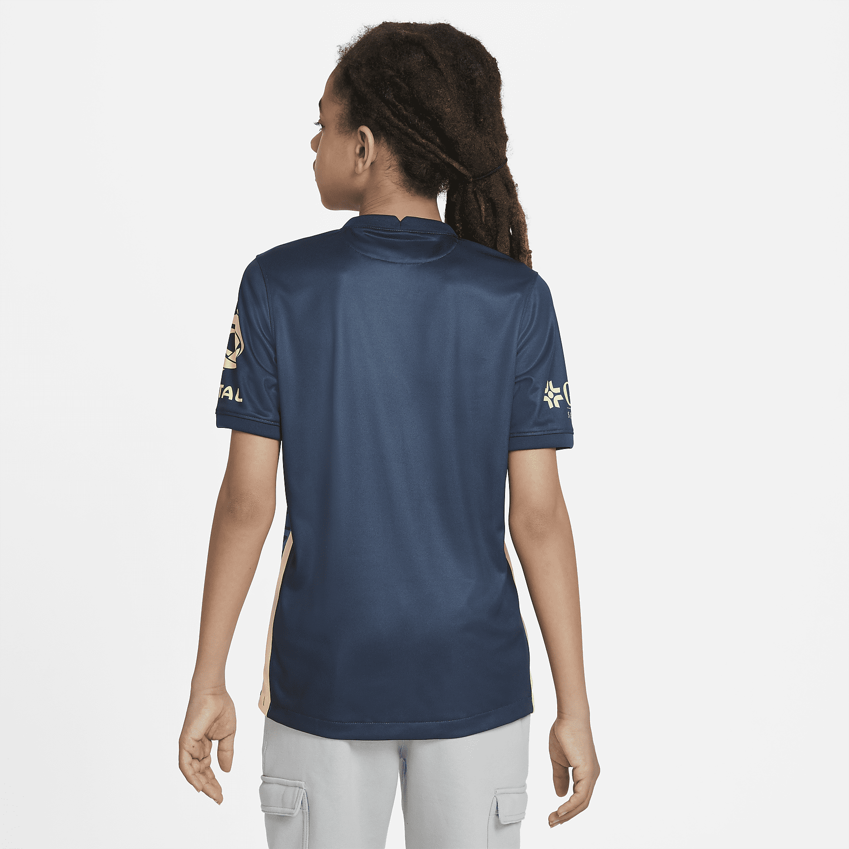 Club América 2021/22 Stadium Away Big Kids' Soccer Jersey - Armory Navy/Lemon Chiffon/Lemon Chiffon