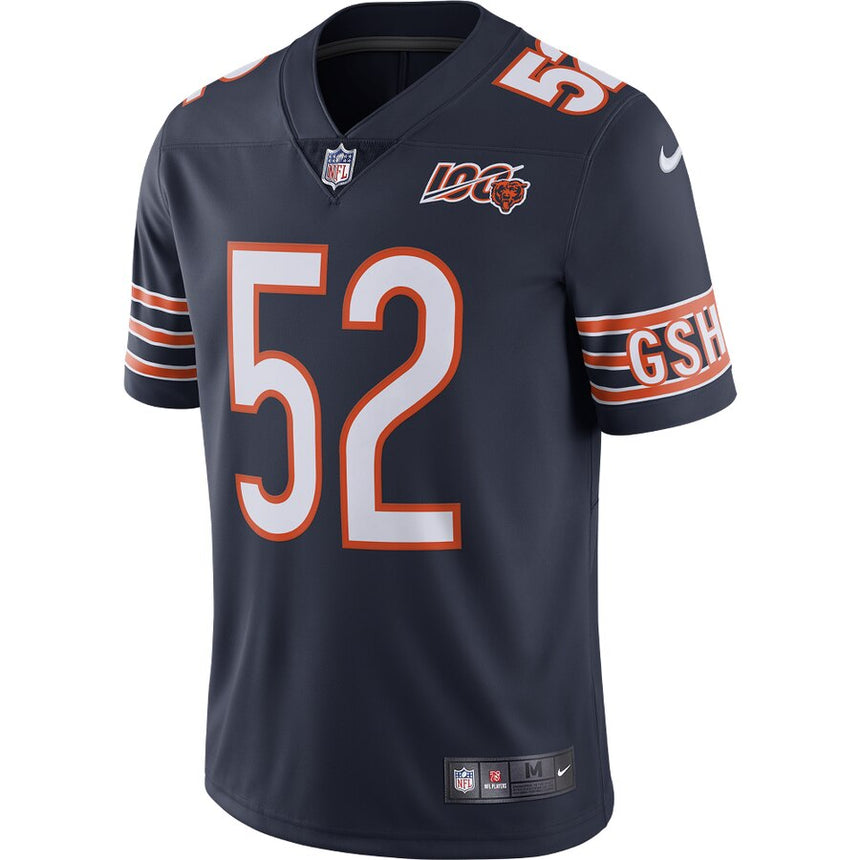Men's Chicago Bears Khalil Mack Navy NFL 100th Season Limited Jersey