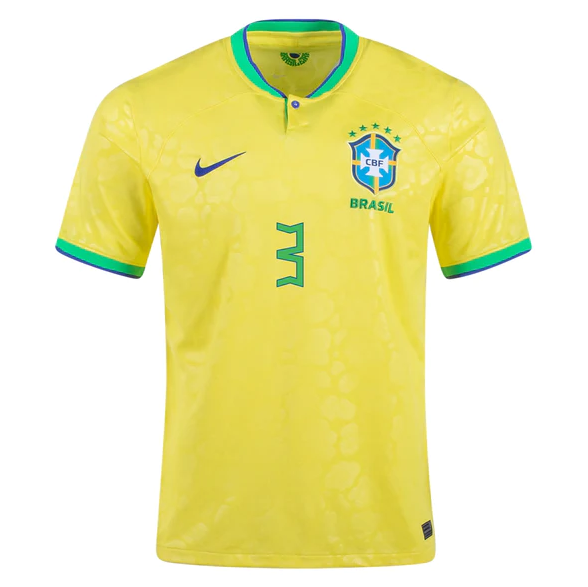 Brazil Thiago Silva Home Jersey 2022 World Cup Kit