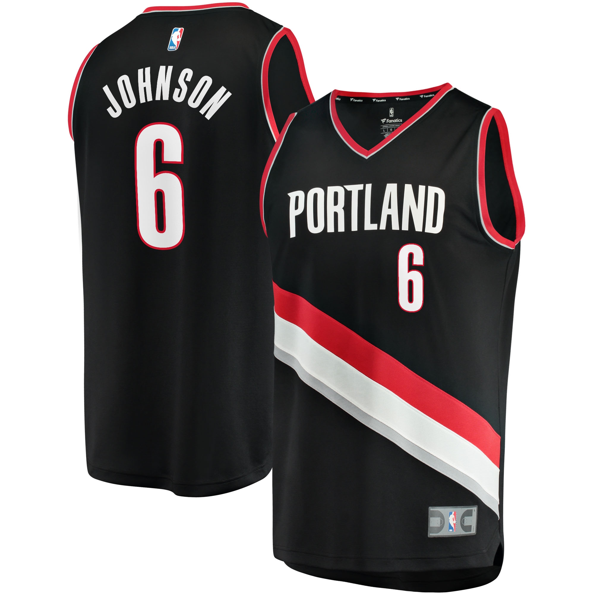 Keon Johnson Portland Trail Blazers Fanatics Branded 2021/22 Fast Break Replica Jersey - Icon Edition - Black