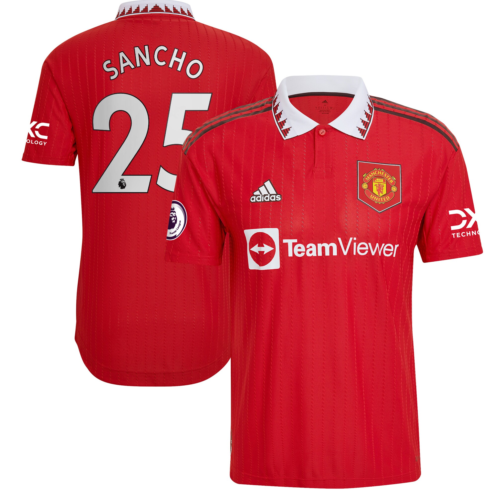 Jadon Sancho Manchester United adidas 2022/23 Home Authentic Player Jersey - Red