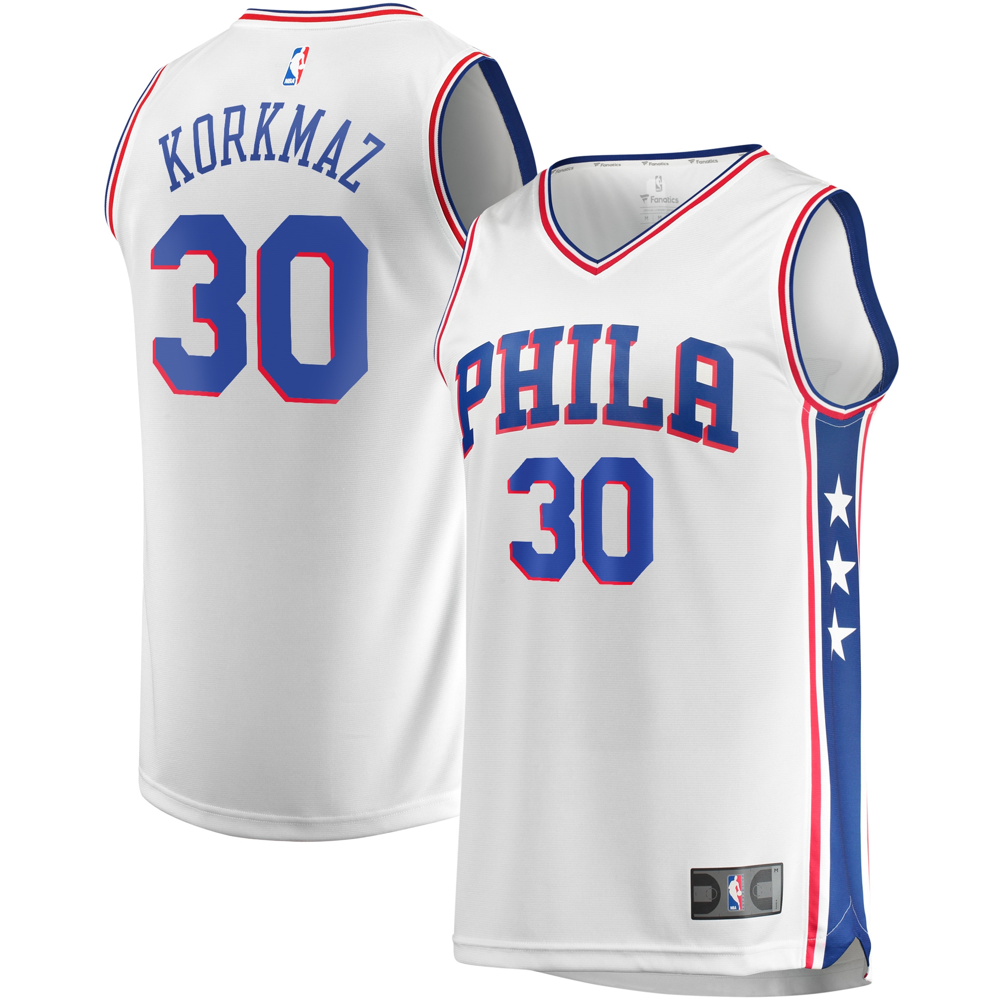 Furkan Korkmaz Philadelphia 76ers Fanatics Branded Fast Break Player Jersey - Association Edition - White
