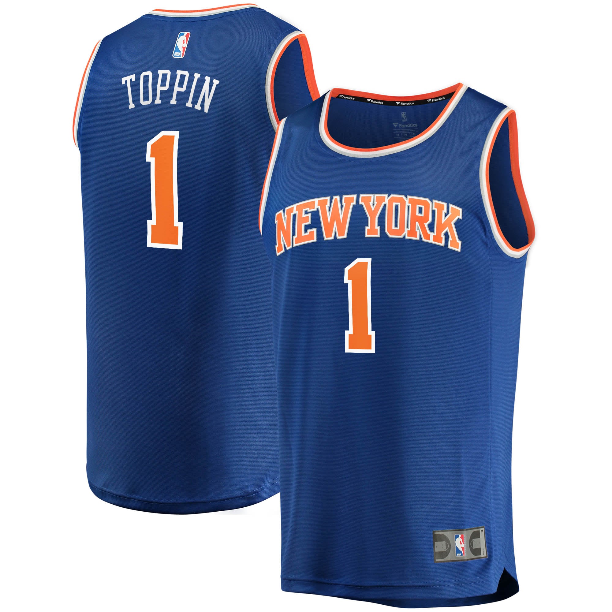 Obi Toppin New York Knicks Fanatics Branded 2020/21 Fast Break Replica Jersey - Icon Edition - Blue
