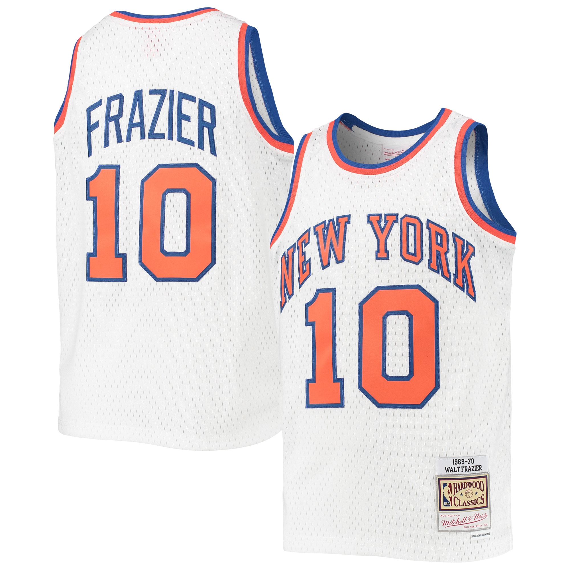 Walt Frazier New York Knicks Mitchell & Ness Youth 1969-70 Hardwood Classics Swingman Jersey - White