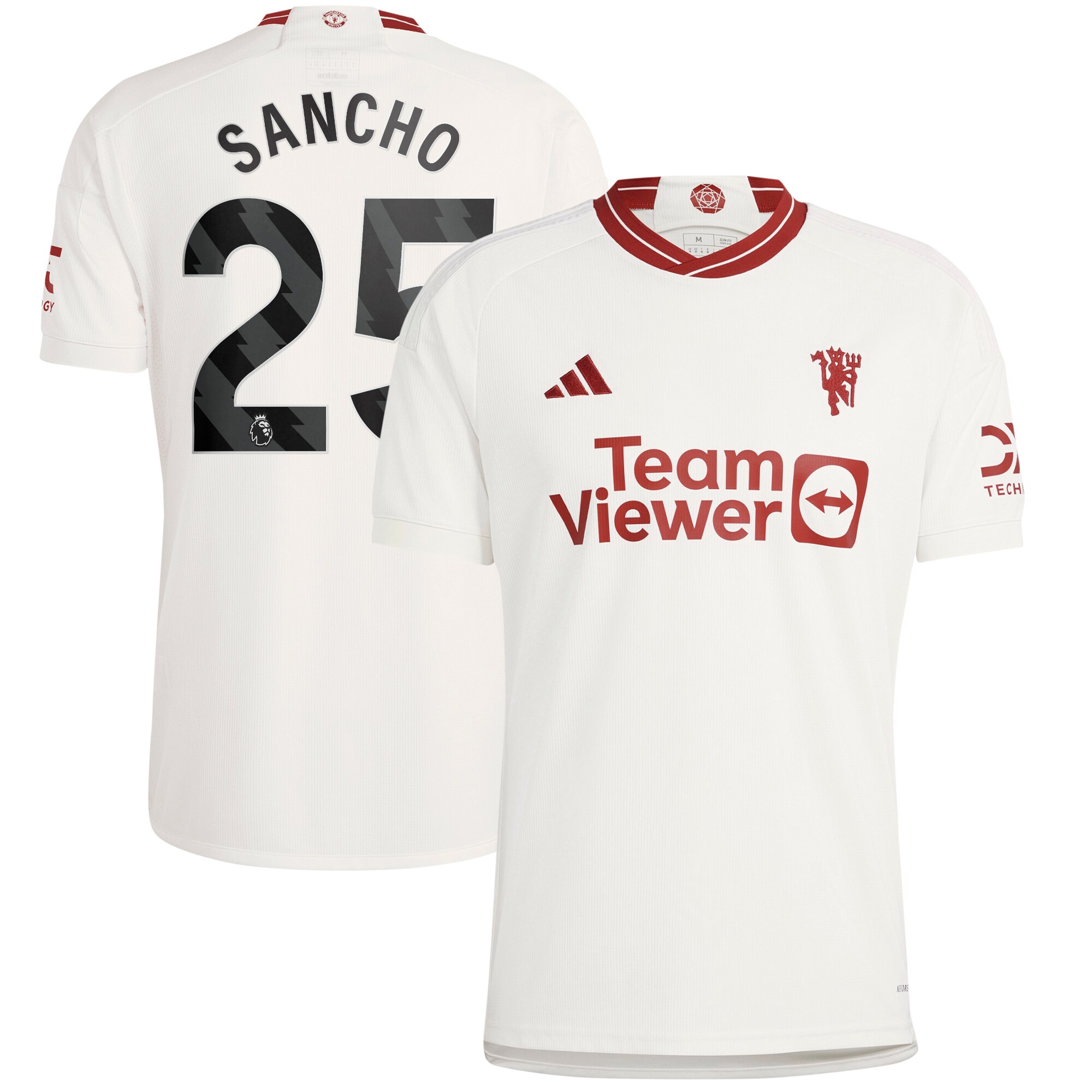 Jadon Sancho Manchester United adidas 2023/24 Third Replica Player Jersey - White