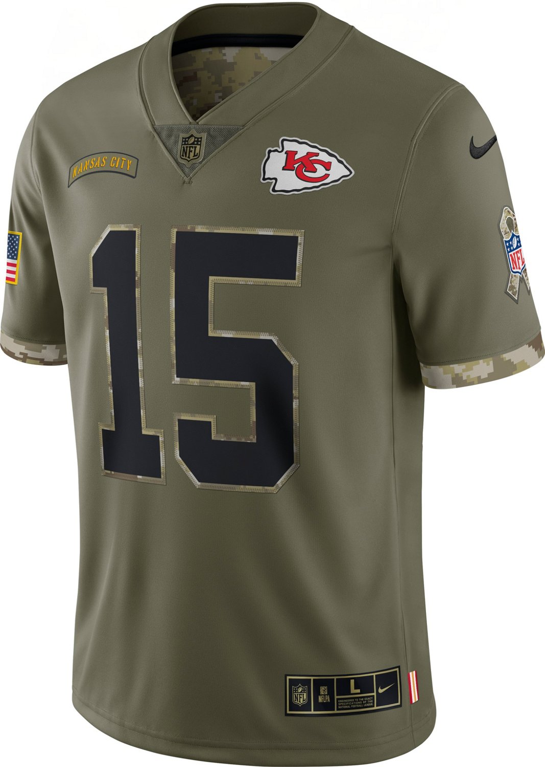 Nike Men's Kansas City Chiefs Salute to Service Patrick Mahomes #15 Jersey