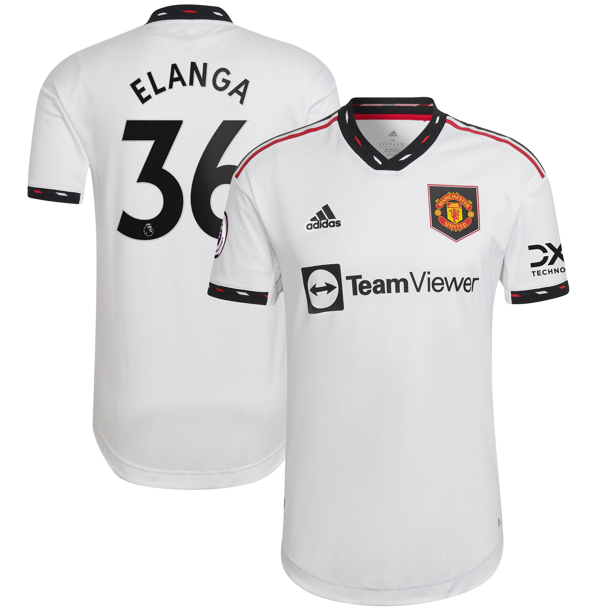 Anthony Elanga Manchester United adidas 2022/23 Away Authentic Player Jersey - White