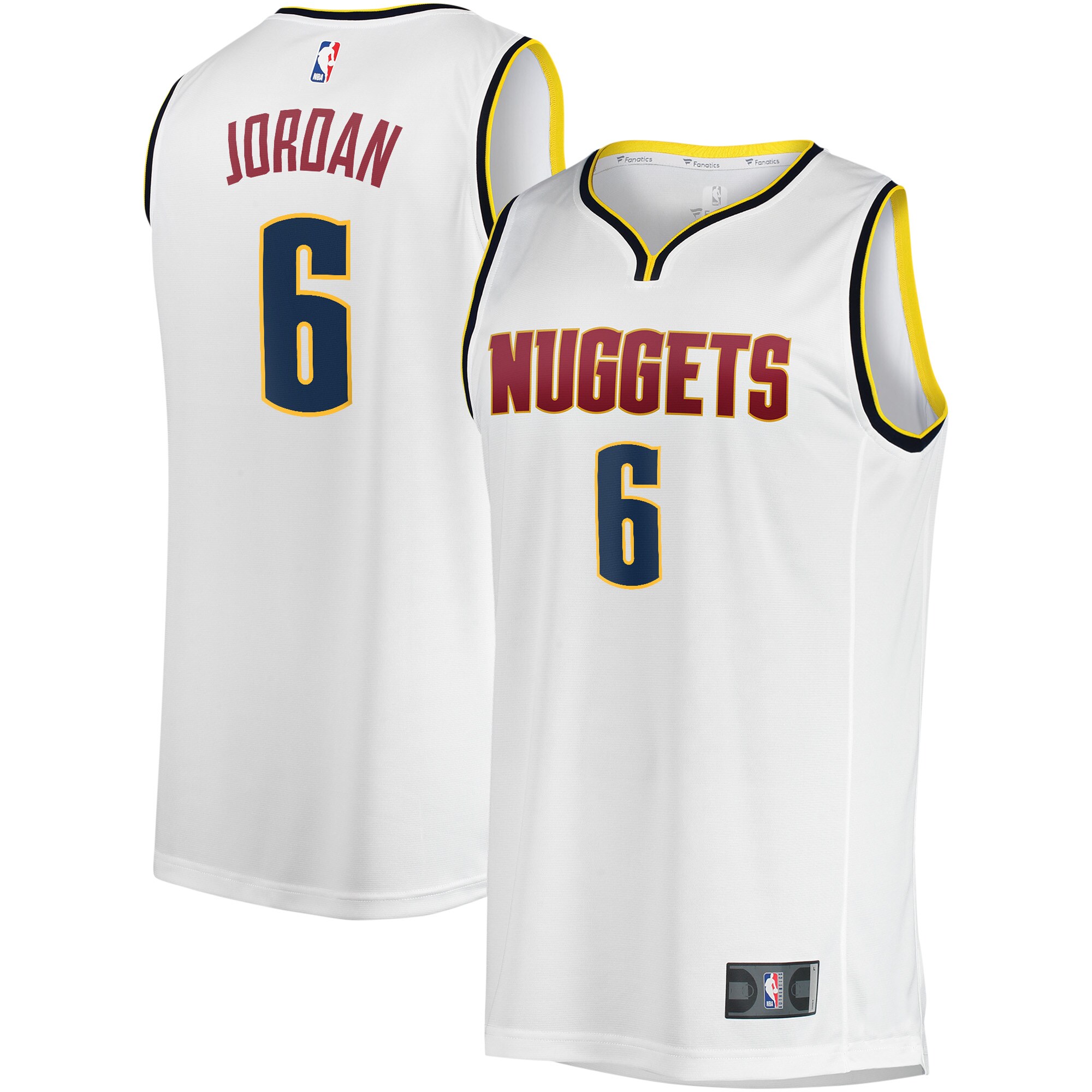 DeAndre Jordan Denver Nuggets Fanatics Branded Youth Fast Break Player Jersey - Association Edition - White