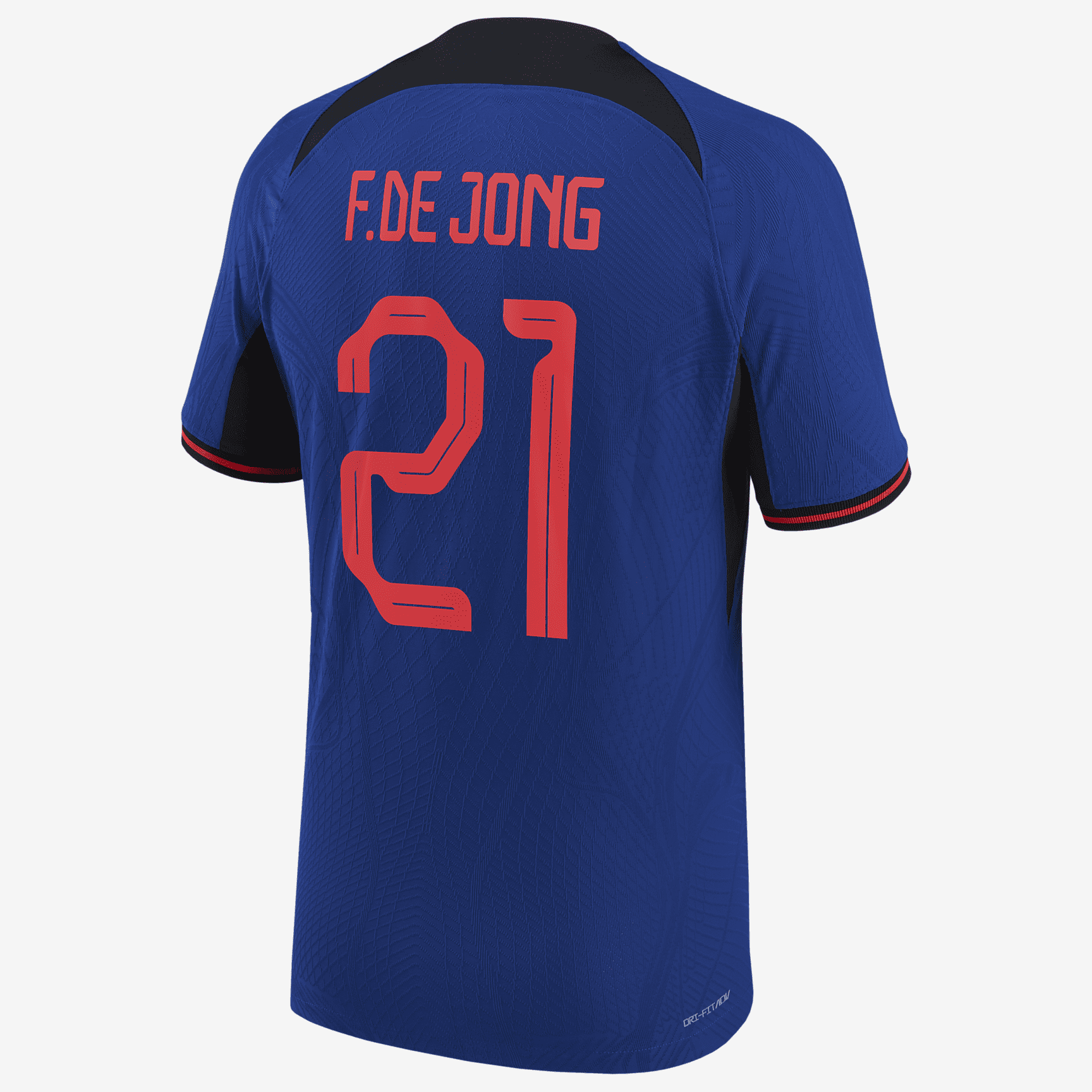 Netherlands National Team 2022/23 Vapor Match Away (Frenkie de Jong) Men's Nike Dri-FIT ADV Soccer Jersey - Blue
