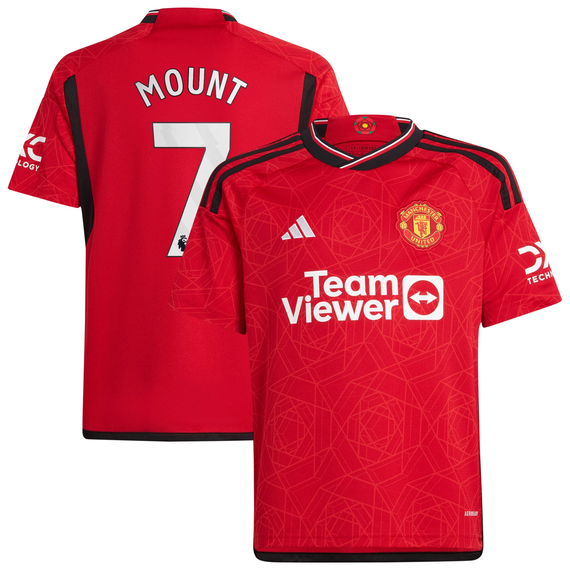 Mason Mount Manchester United adidas Youth 2023/24 Home Replica Player Jersey - Red