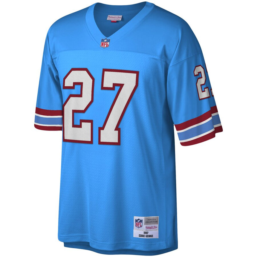 Men's Houston Oilers Eddie George Mitchell & Ness Light Blue Legacy Replica Jersey